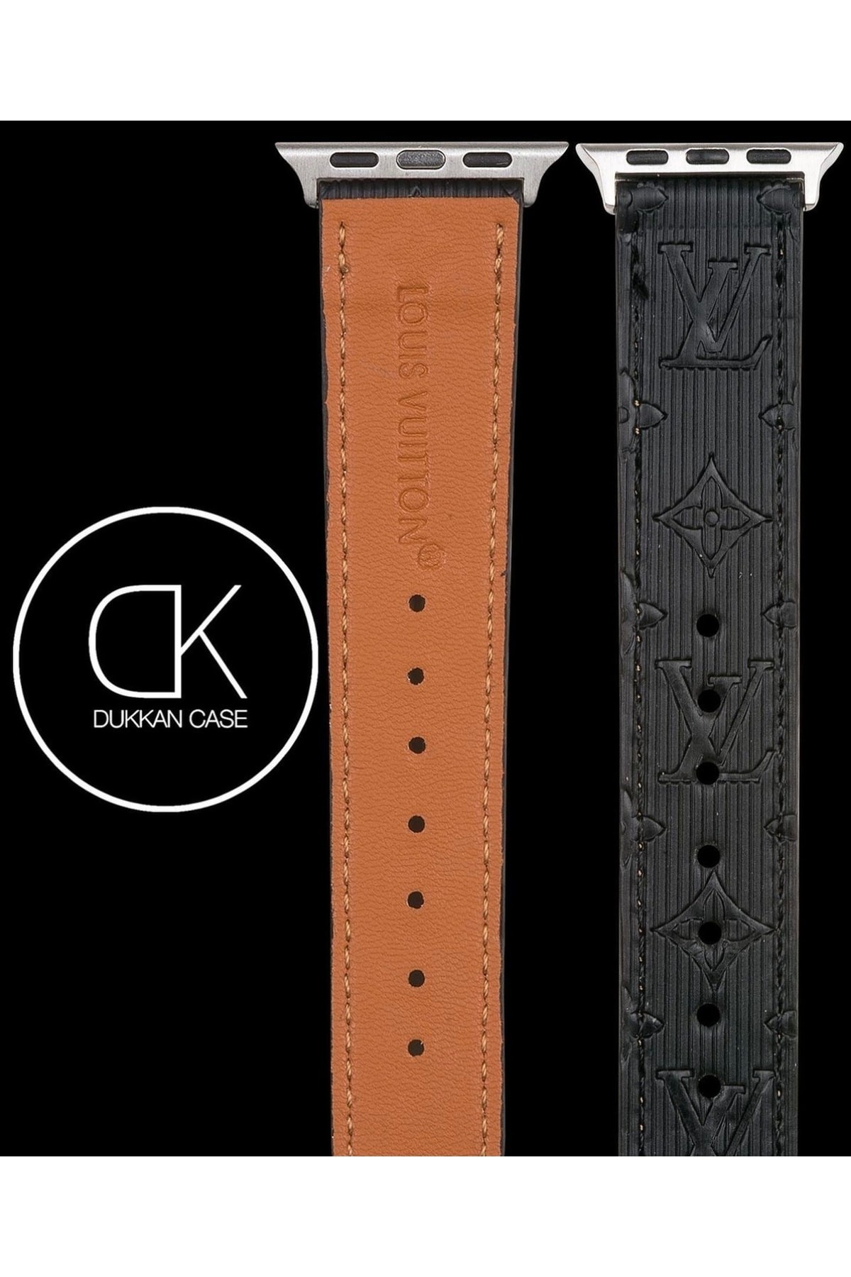 Siyah Deri Apple Saat Kayışı - DK260 - Apple Watch 49 mm