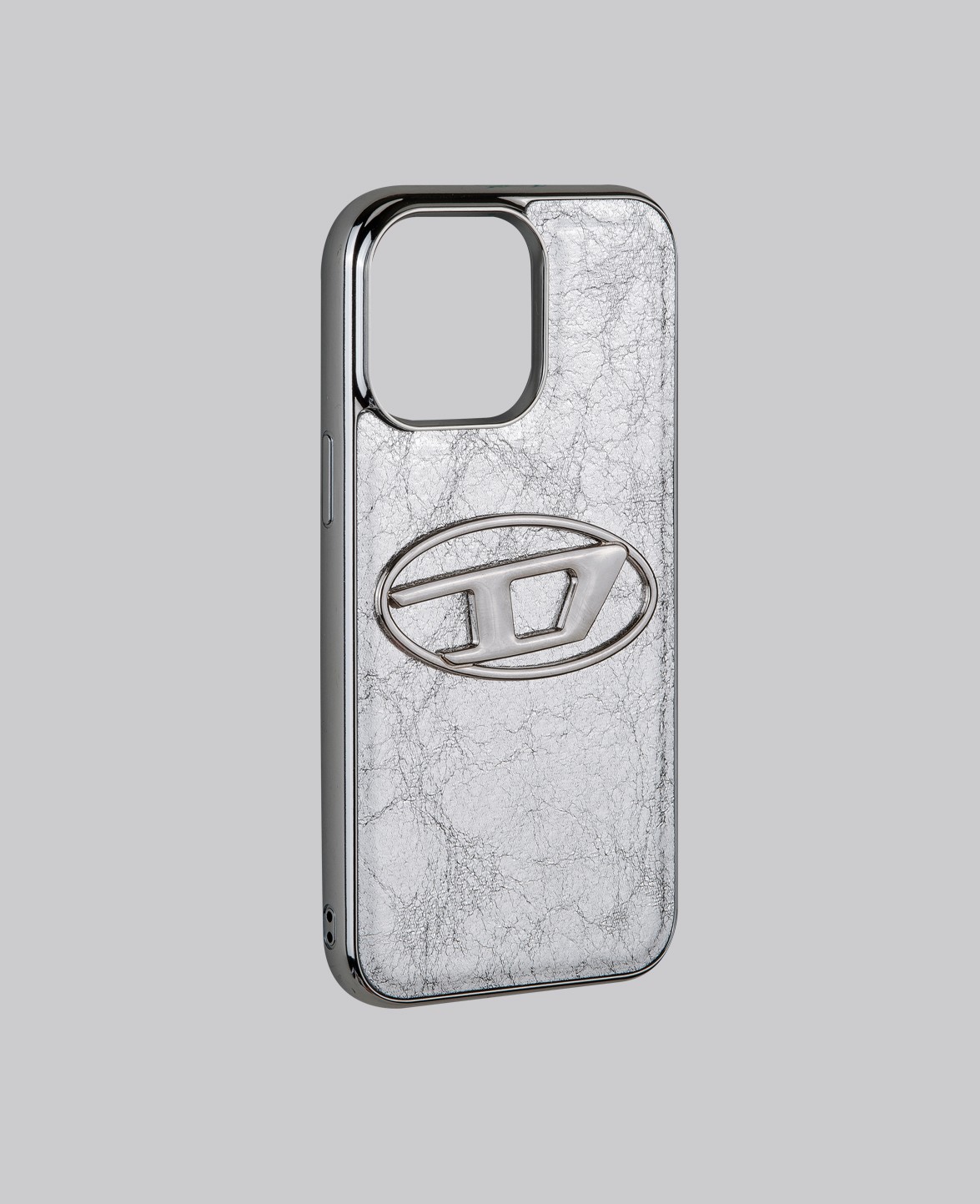 Kabartmalı Parlak Gümüş Telefon Kılıfı - DK169 - iPhone 15