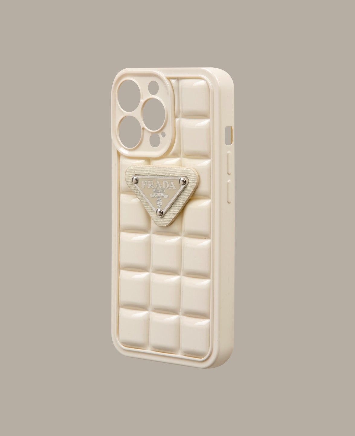 Cream embossed phone case - DK022 - iPhone 13 Pro