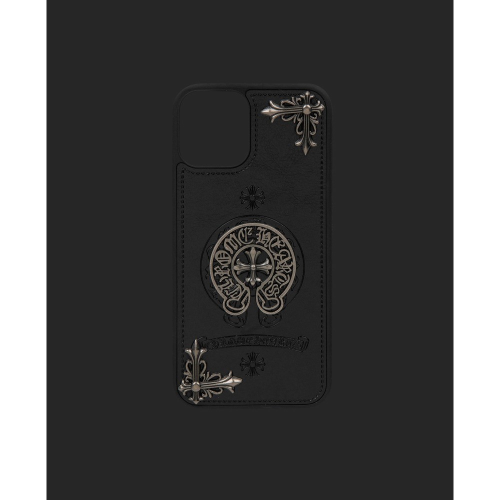 Black Artificial Leather Phone Case - DK110 - iPhone 12 Pro