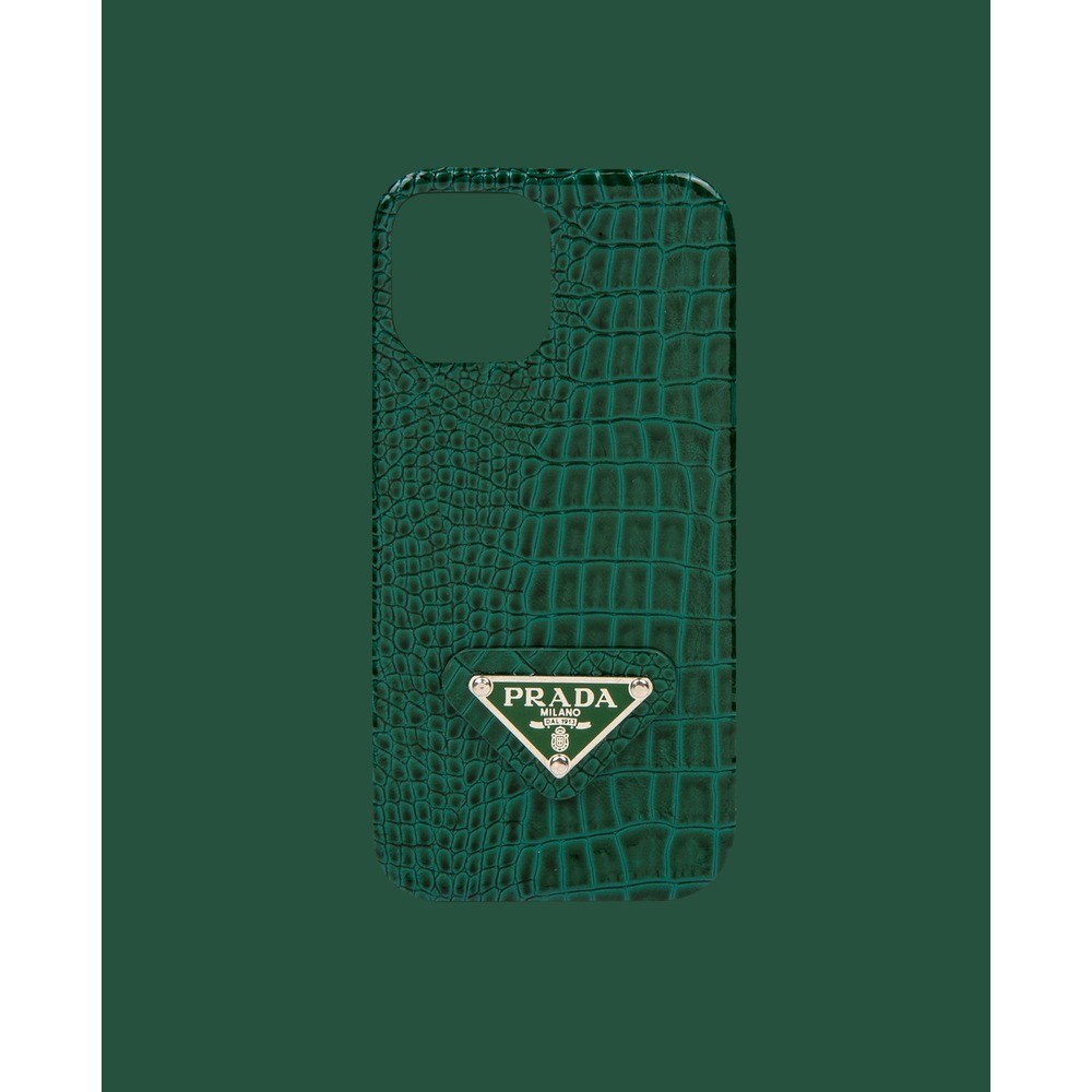 Green Artificial Leather Phone Case - DK101 - iPhone 12 Pro