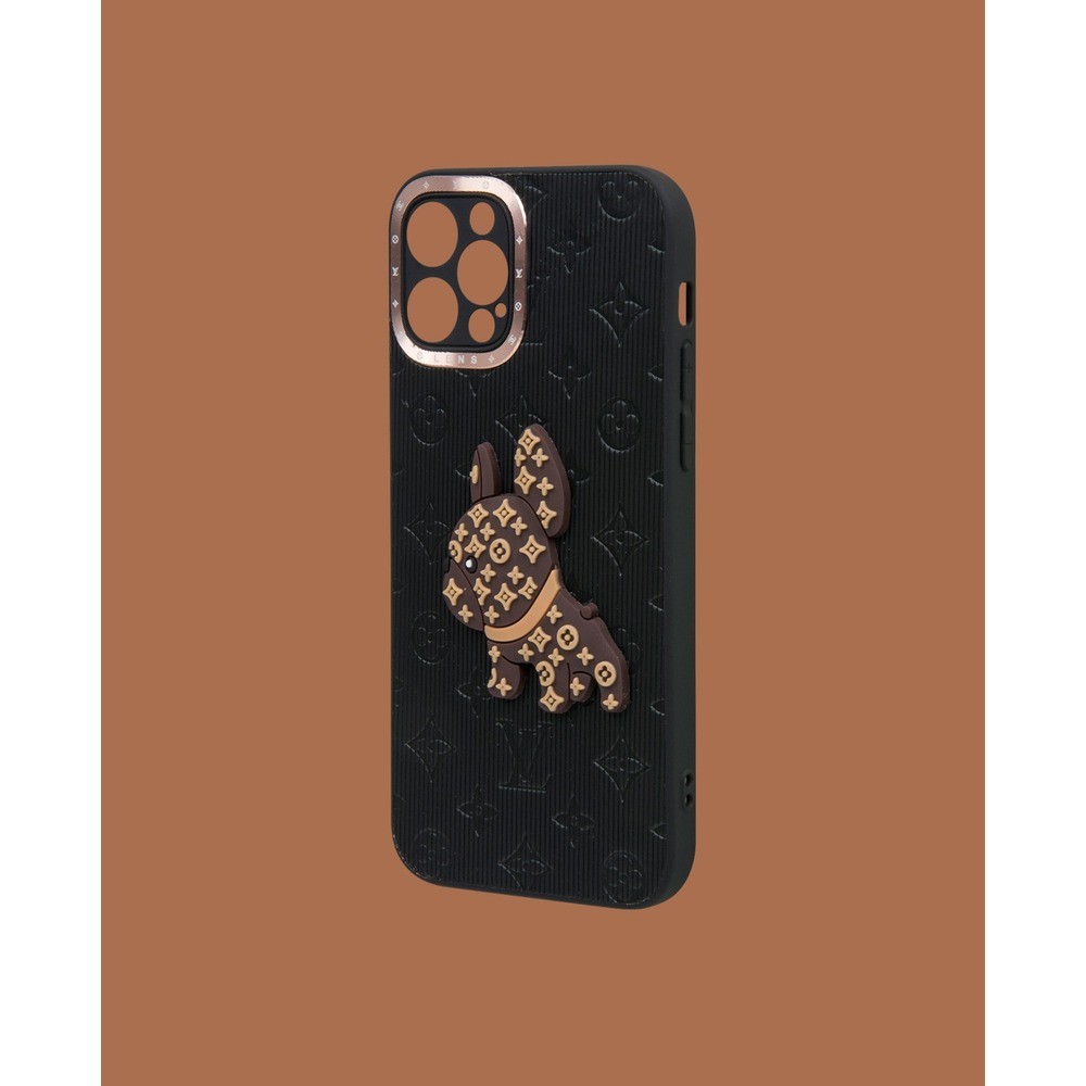 Black 3D embossed phone case - DK115 - iPhone 13 Pro