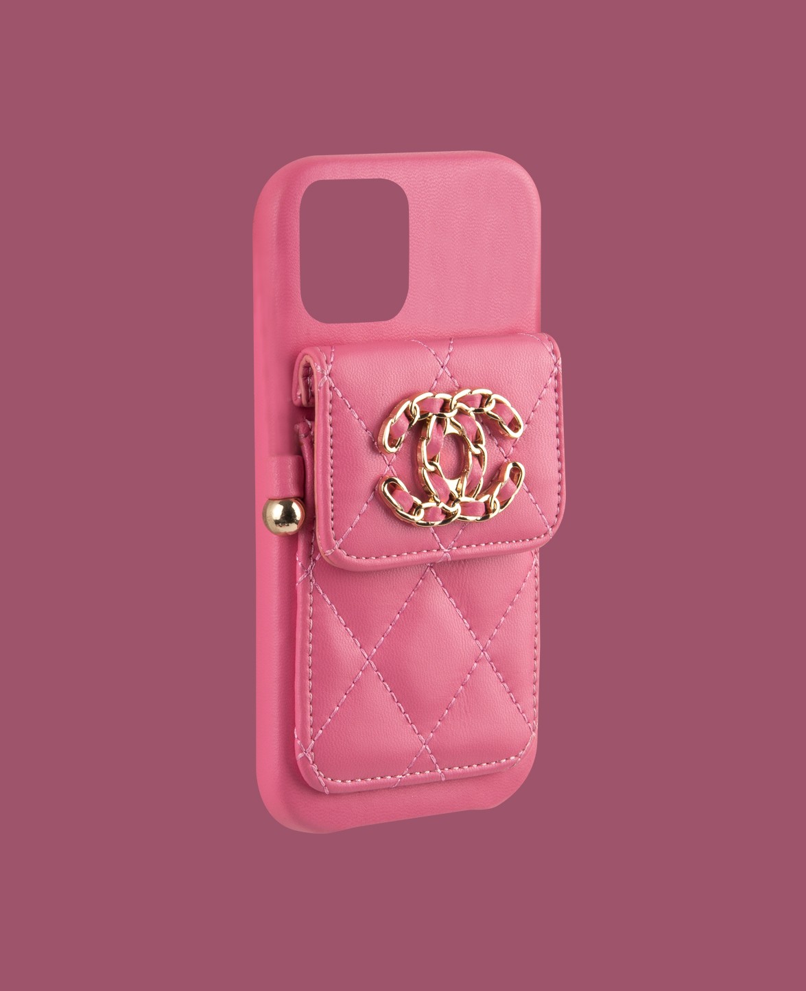 Pink Bag with strap phone case - DK073 - iPhone 12