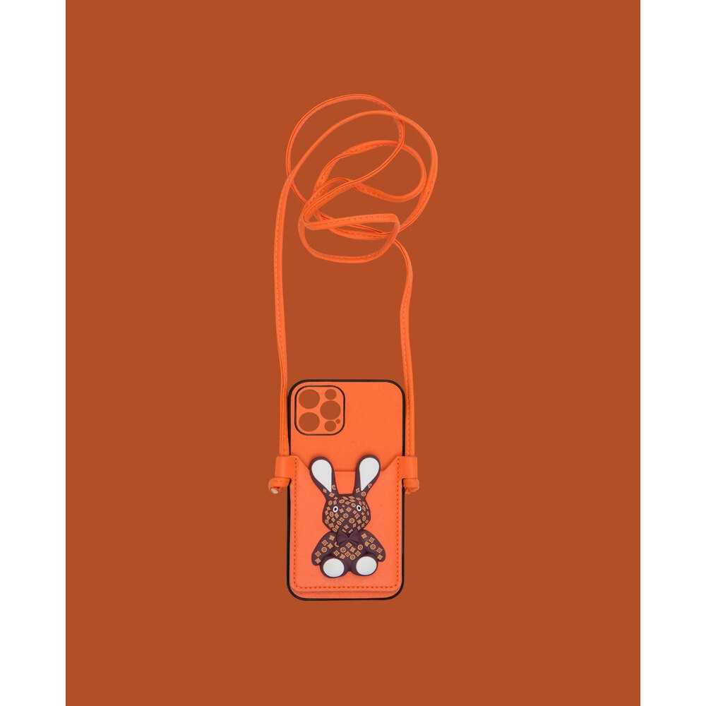 Turuncu Çantalı Askılı Telefon Kılıfı - DK069 - iPhone 11 Pro