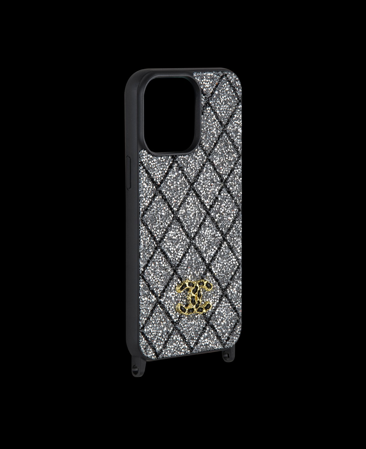 Silver Diamond Patterned Stone Case - DK151 - iPhone 15 Promax