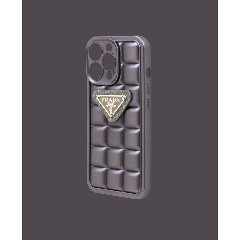 Gray embossed silicone phone case - DK028 - iPhone 12