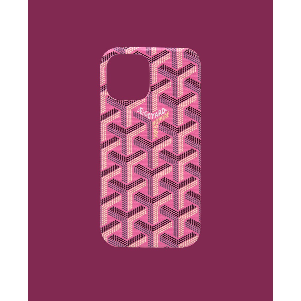 Pink Patterned Artificial Leather Phone Case - DK036 - iPhone 11 Pro