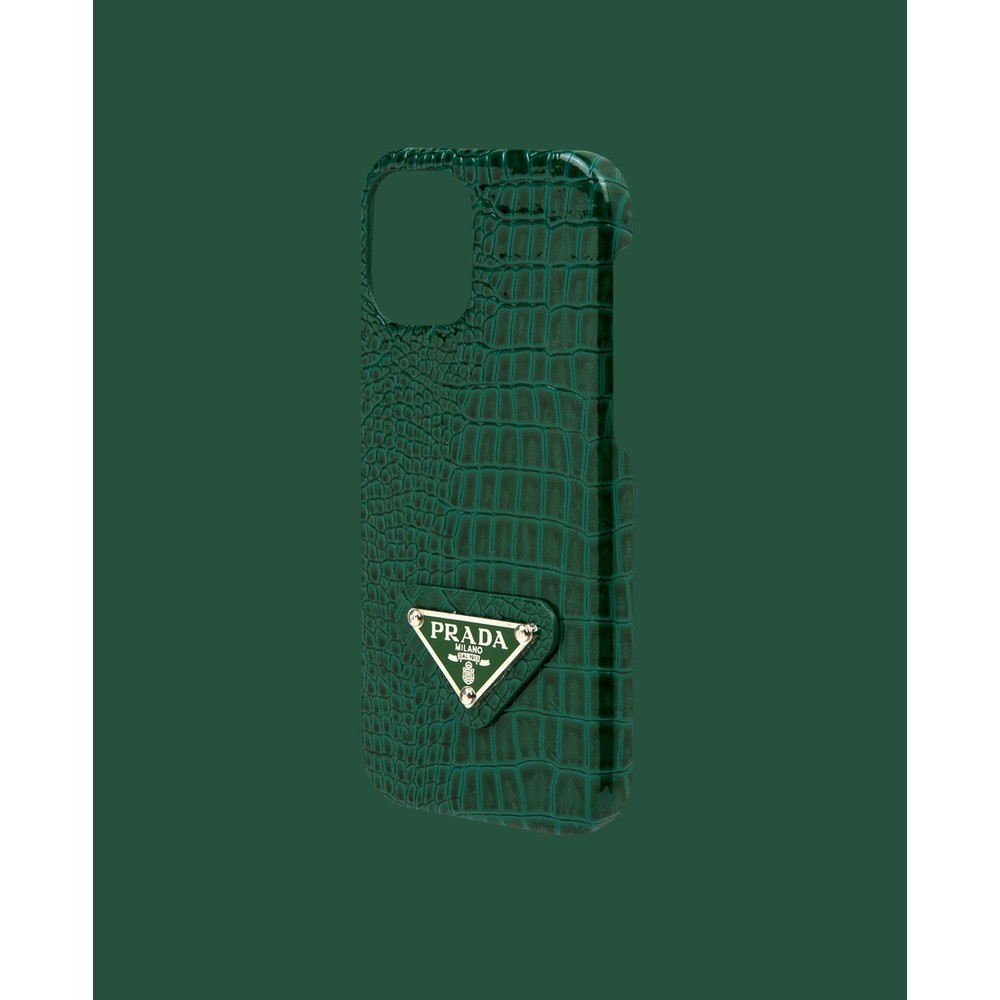 Green Artificial Leather Phone Case - DK101 - iPhone 12