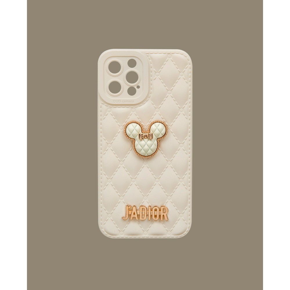 Beyaz Kabartmalı Plastik Telefon Kılıfı - DK079 - iPhone 12 Pro