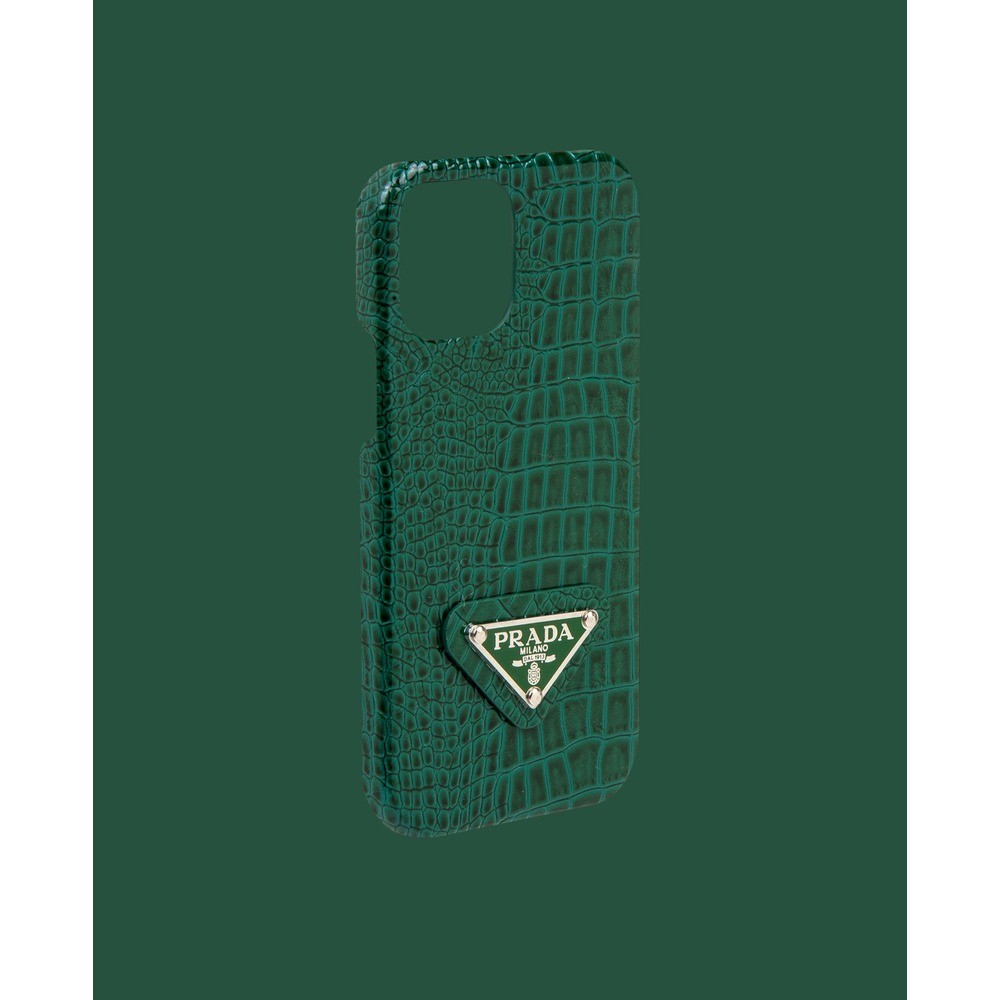 Green Artificial Leather Phone Case - DK101 - iPhone 12