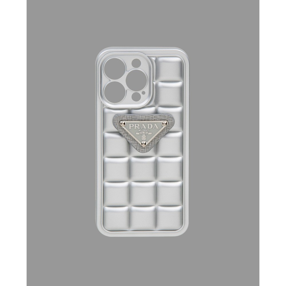 Silicone phone case with bright gray embossed - DK047 - iPhone 14 Pro
