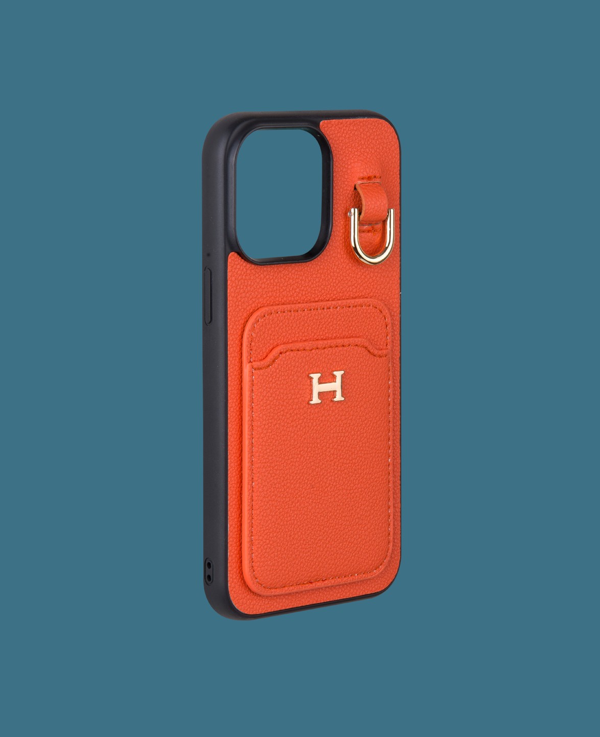 Turuncu Kartlıklı Oyuncaklı Telefon Kılıfı - DK182 - iPhone 17 Promax