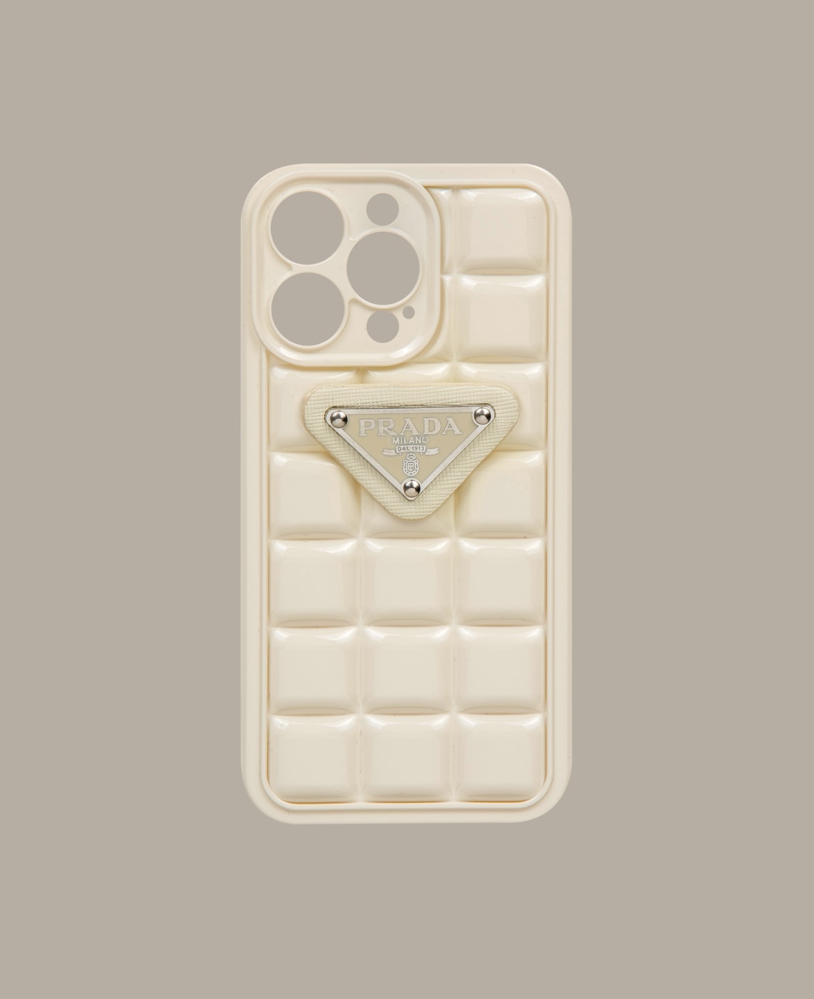Cream embossed phone case - DK022 - iPhone 13 Pro