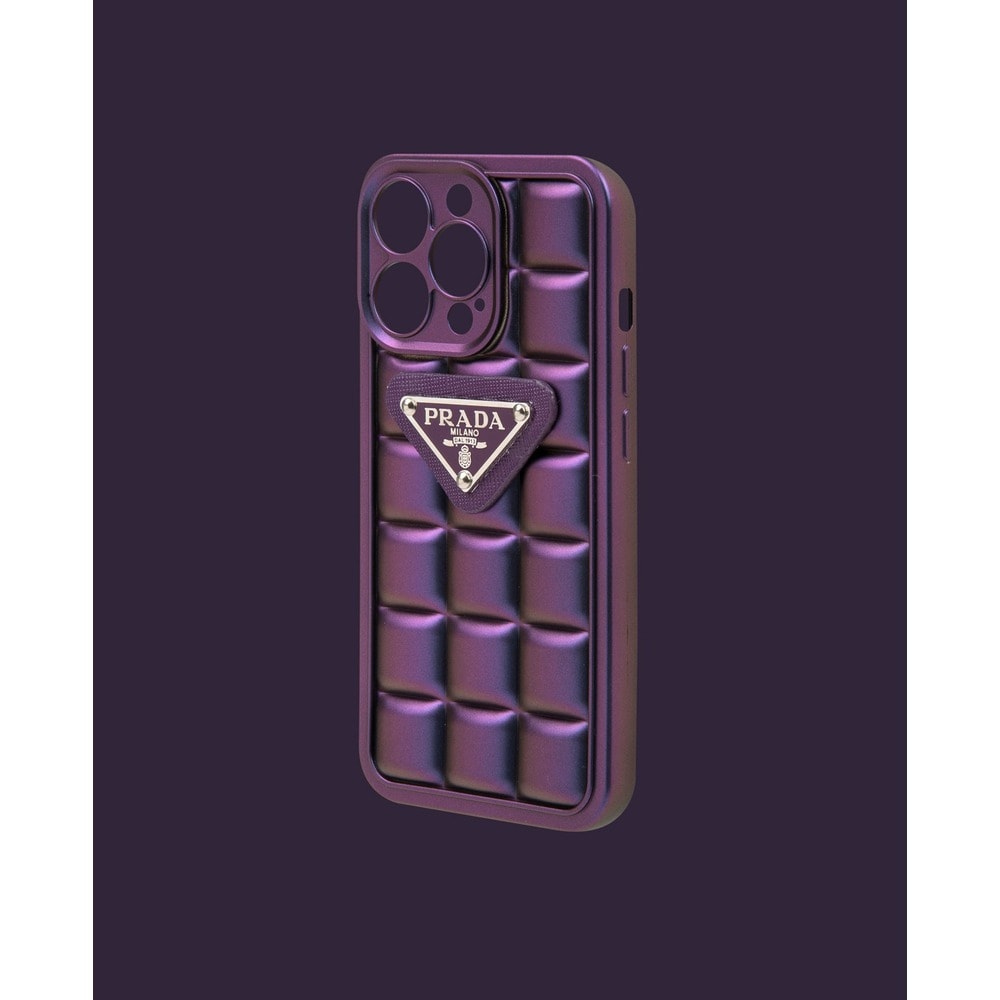 Purple embossed silicone phone case - DK031 - iPhone 13 Pro