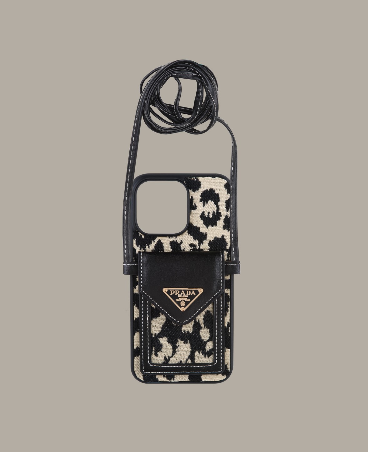 Leopar Beyaz Çantalı Telefon Kılıfı - DK159 - iPhone 14