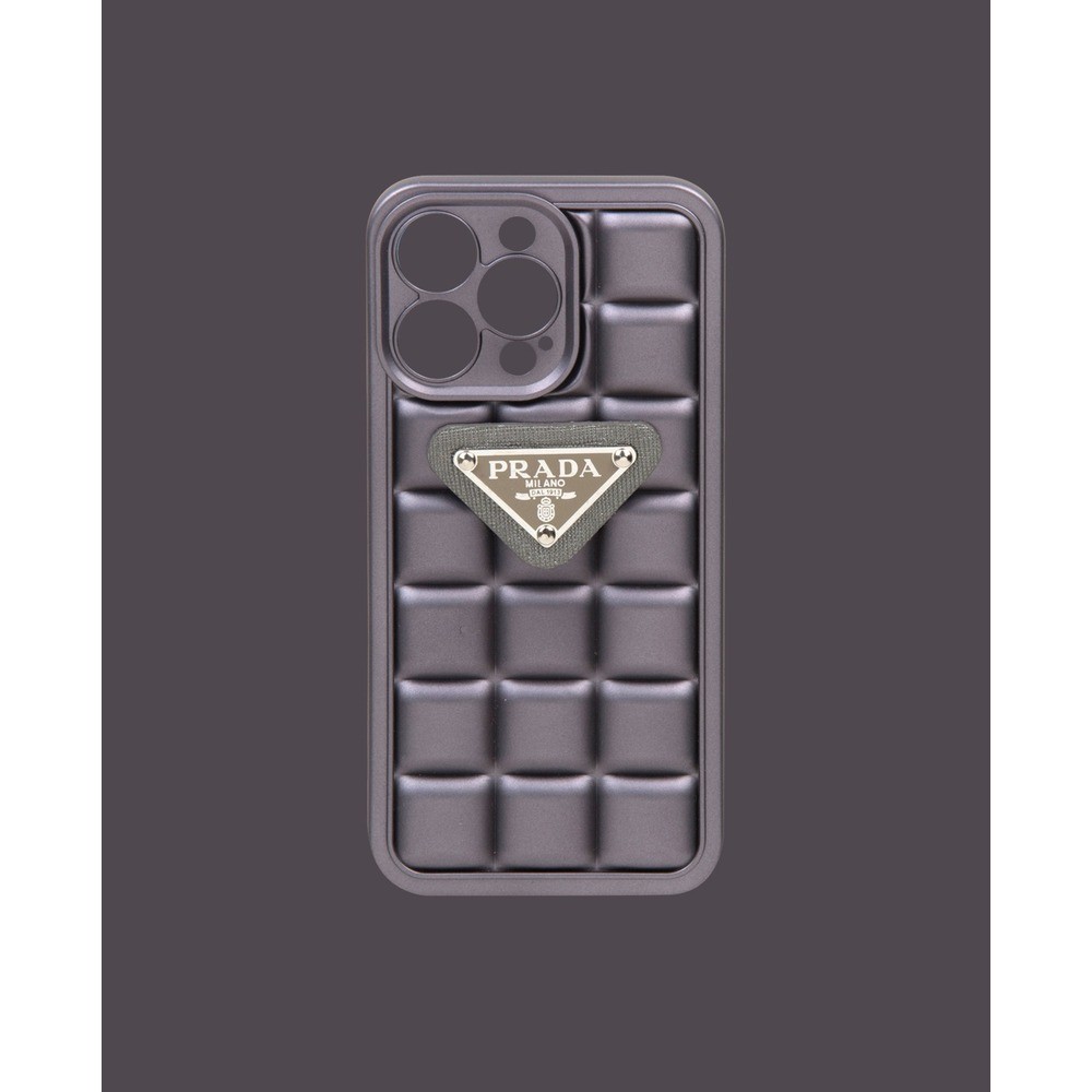 Gray embossed silicone phone case - DK028 - iPhone 12
