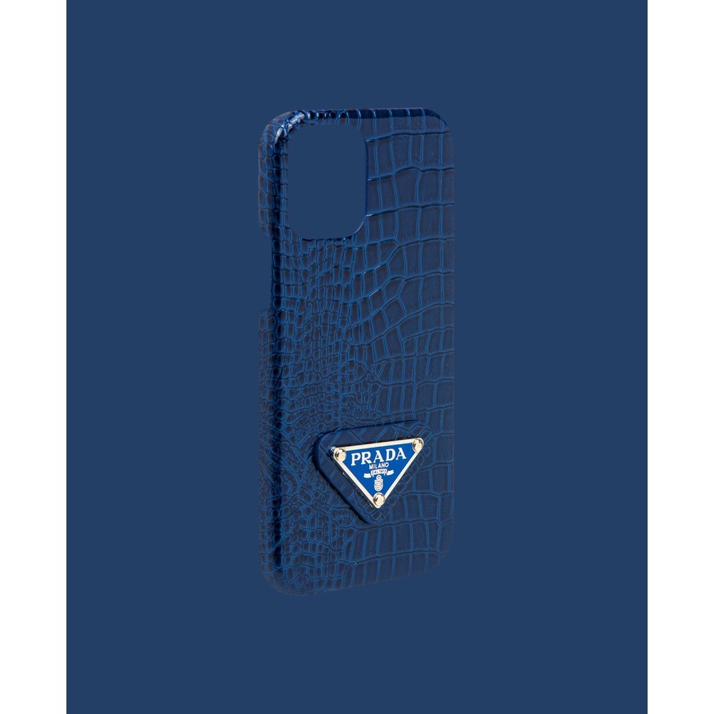 Navy blue artificial leather phone case - DK097 - iPhone 11 Promax