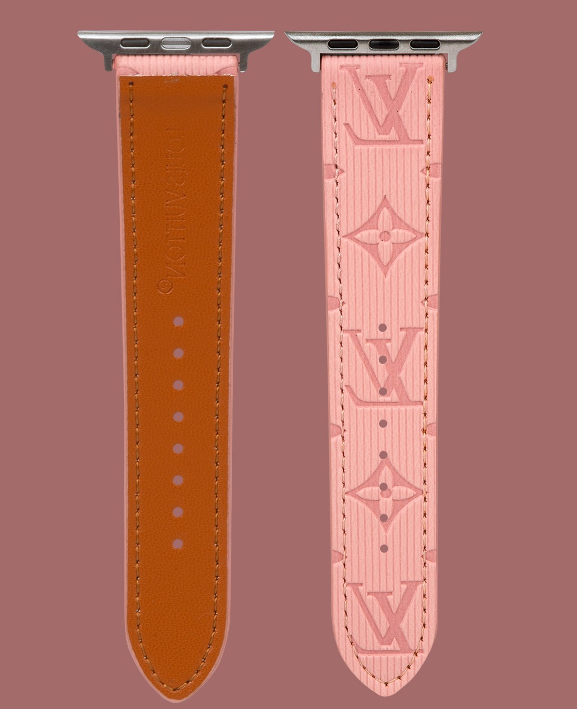 Pembe Deri Apple Saat Kayışı - DK235 - Apple Watch 49 mm