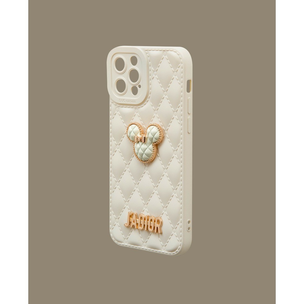 Beyaz Kabartmalı Plastik Telefon Kılıfı - DK079 - iPhone 12 Pro