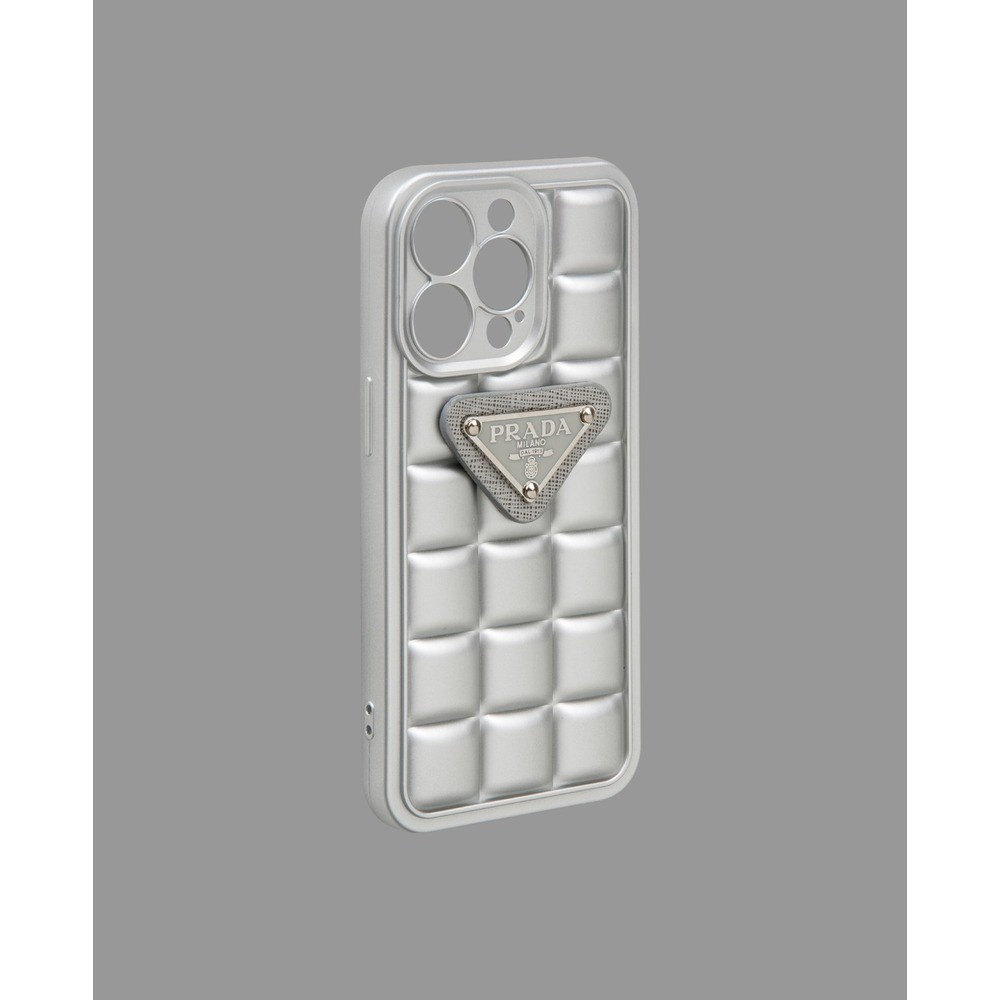 Silicone phone case with bright gray embossed - DK047 - iPhone 14 Pro