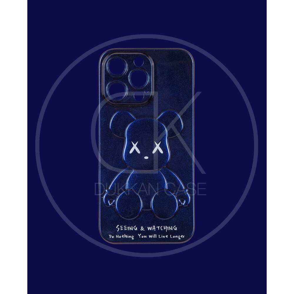 Navy blue embossed silicone phone case - DK056 - iPhone 12 Promax