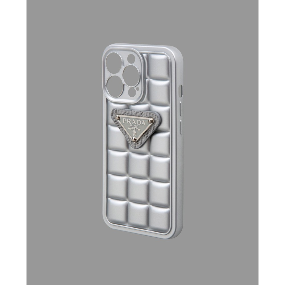 Silicone phone case with bright gray embossed - DK047 - iPhone 14 Pro