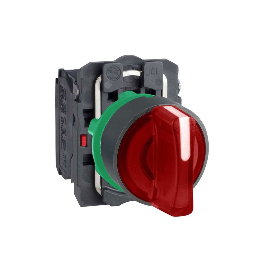 Schneider XB5AK134M5 1Na+1Nk 230V Kırmızı Işıklı Mandal Buton Ø22 3 Konumlu Sabit