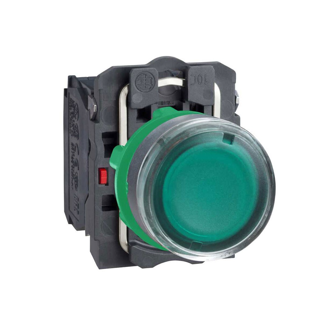 Schneider XB5AW33M5 1NA+1NK Yeşil sıva altı ışıklı buton Ø22 yaylı dönüş