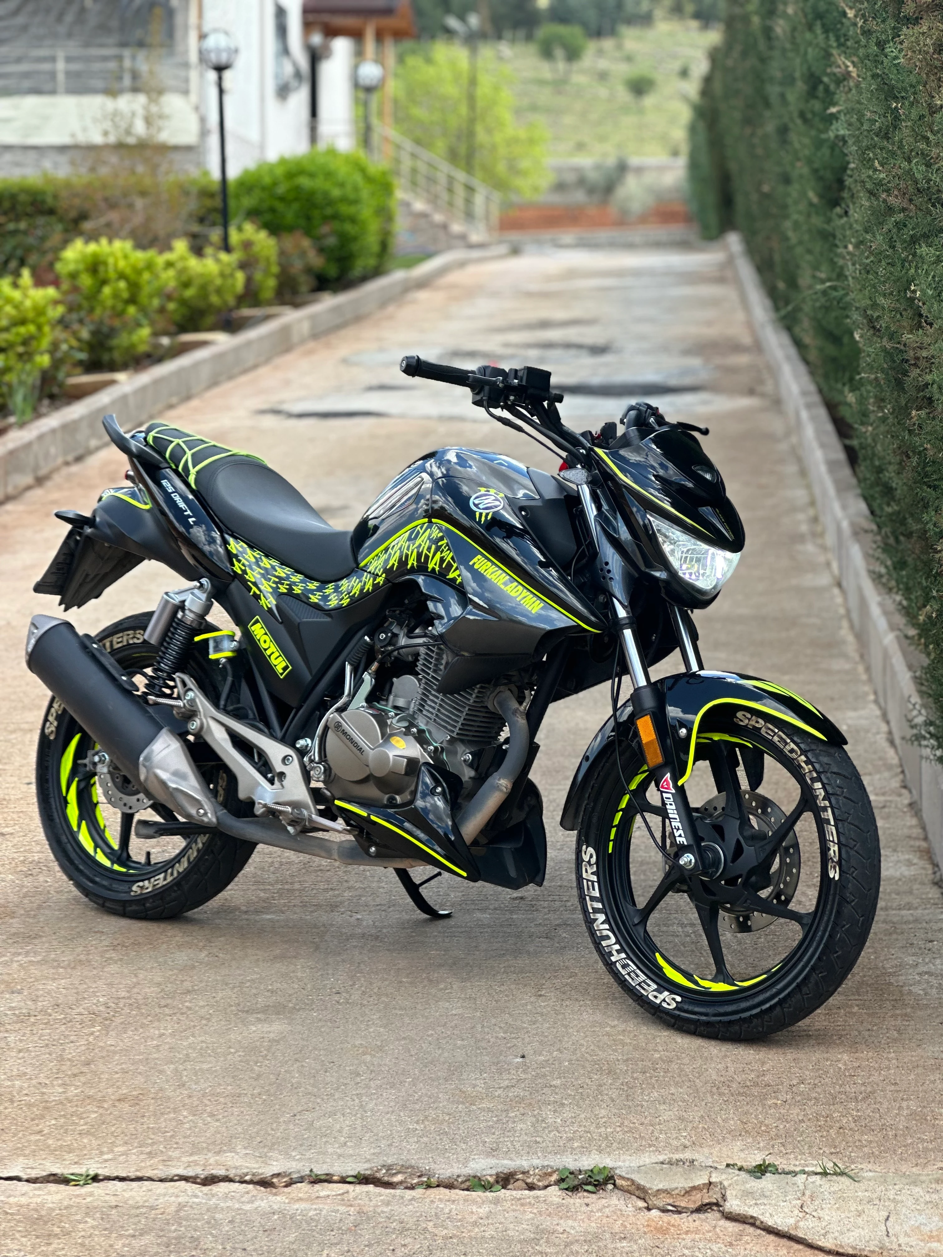 Mondial Drift-L için 23 Parça Neon Sarı Sticker Seti 