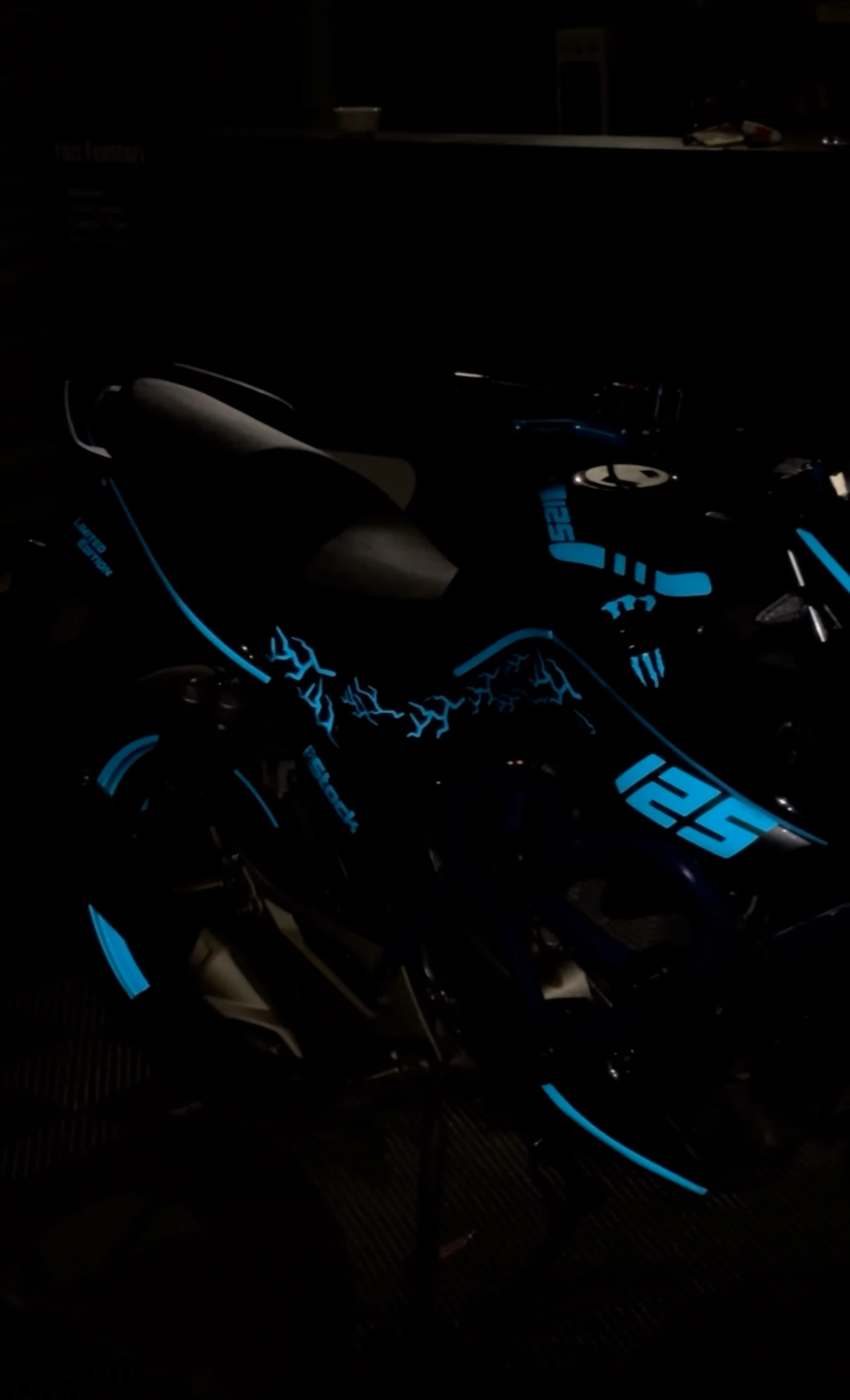 Mondial Drift-L için Reflektörlü Komple Mavi Sticker Seti