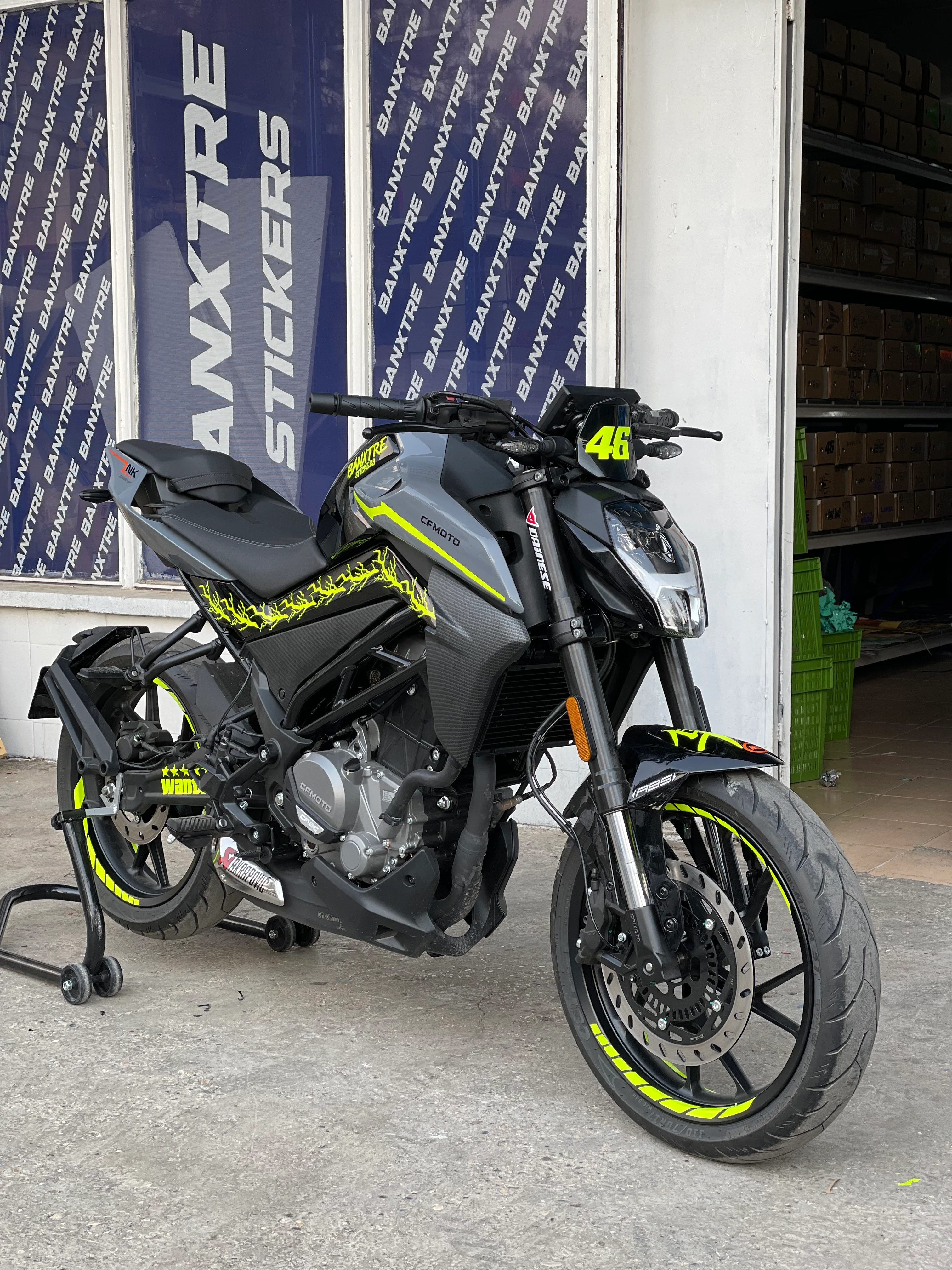 CFMOTO NK250 için Neon Sarı Sticker Seti 29 Parça 
