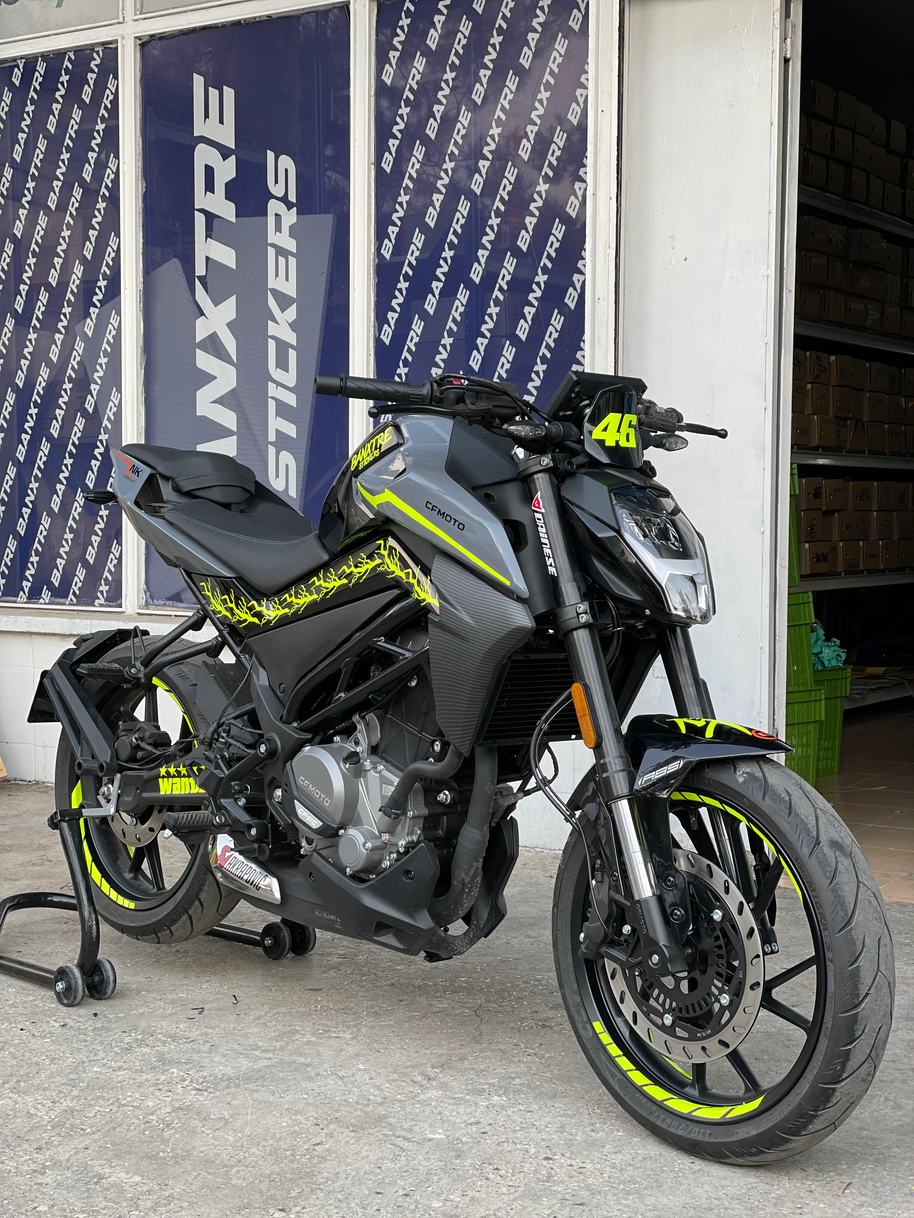 CFMOTO NK250 için Neon Sarı Sticker Seti 29 Parça 