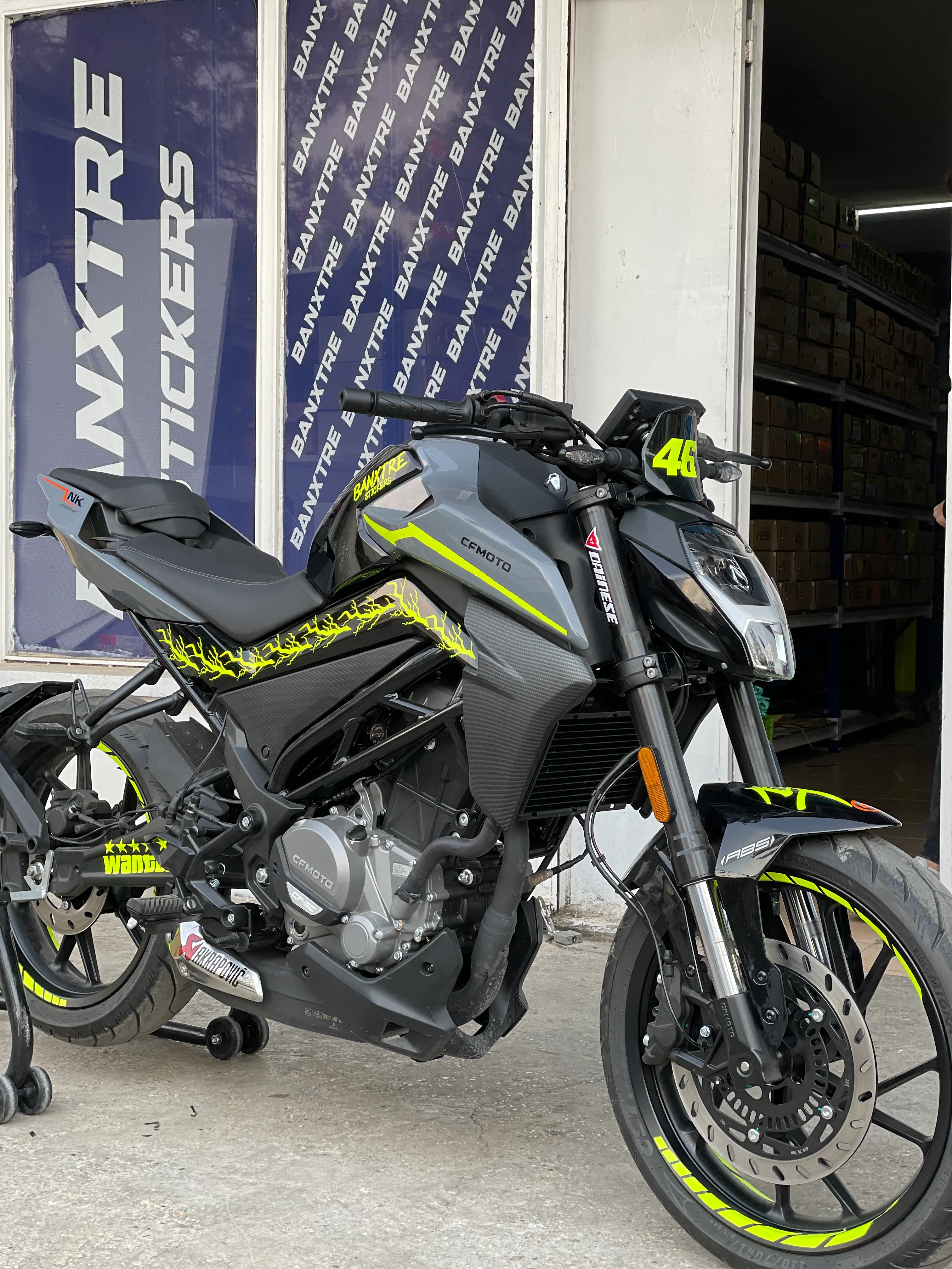 CFMOTO NK250 için Neon Sarı Sticker Seti 29 Parça 