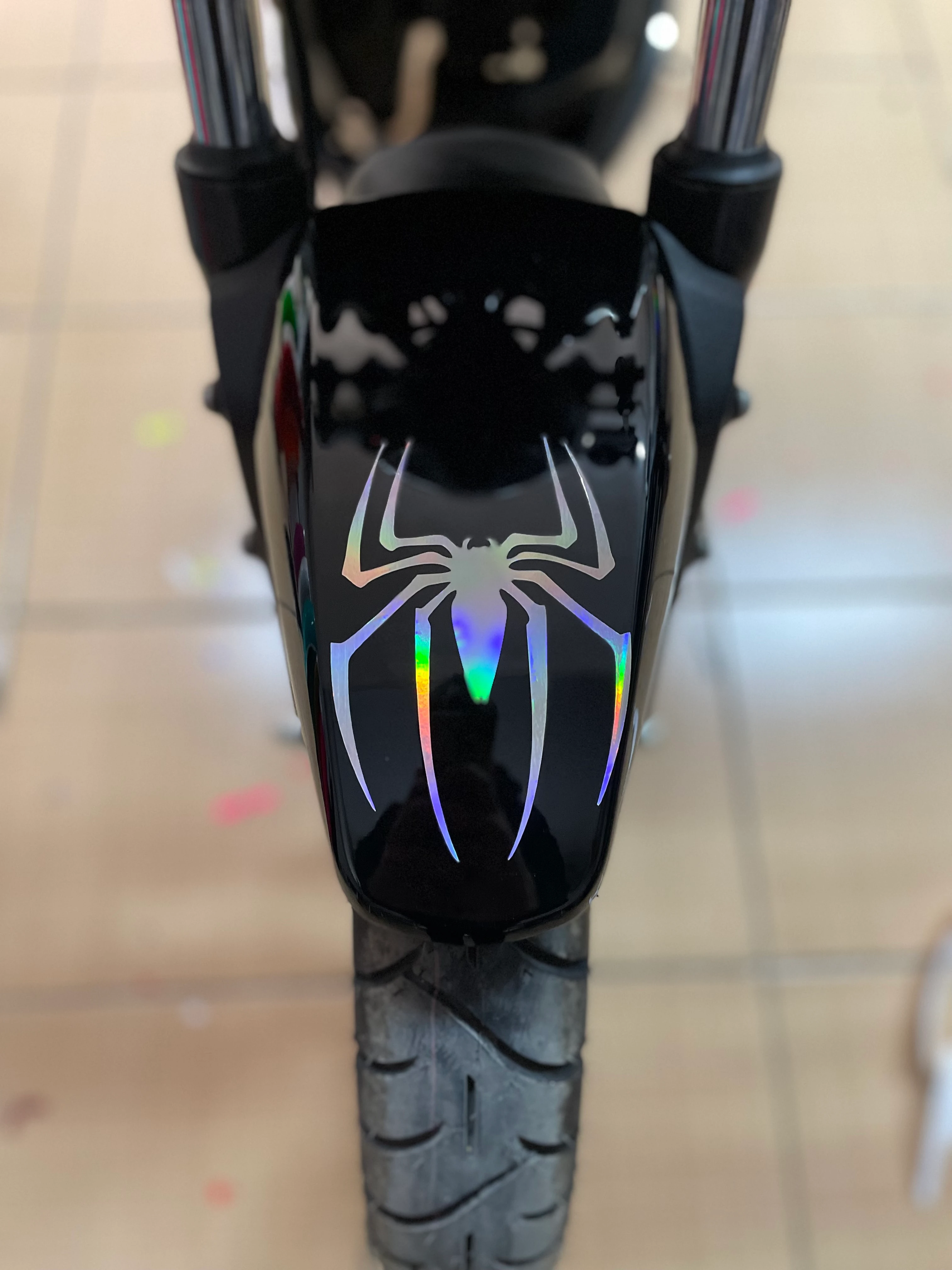 Motosiklet ve Kask için Hologramlı Örümcek Sticker Etiket (1 Adet)