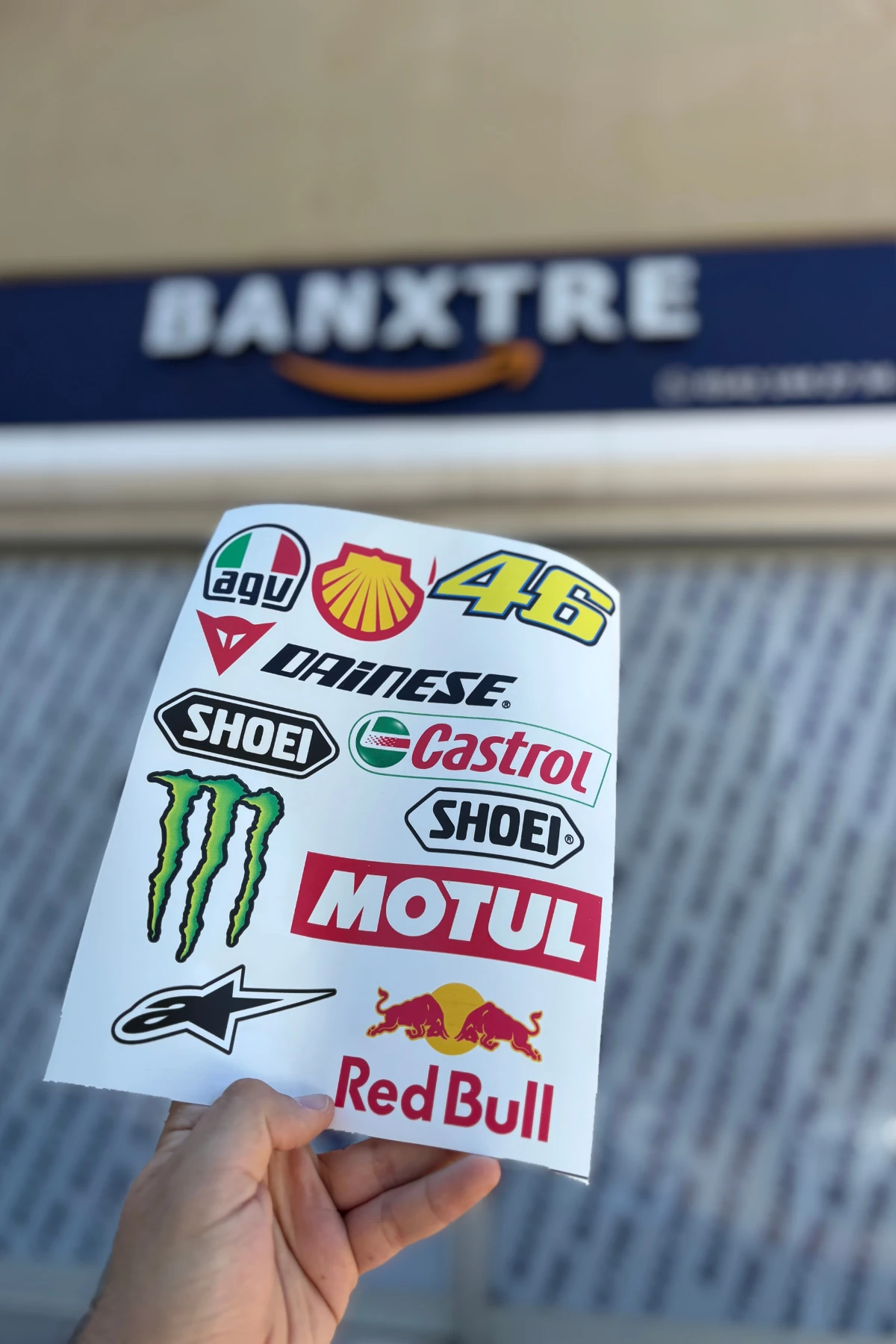 Motor ve Kask için Redbul Sponsor A4 Beyaz Sticker Pack (11 Parça)