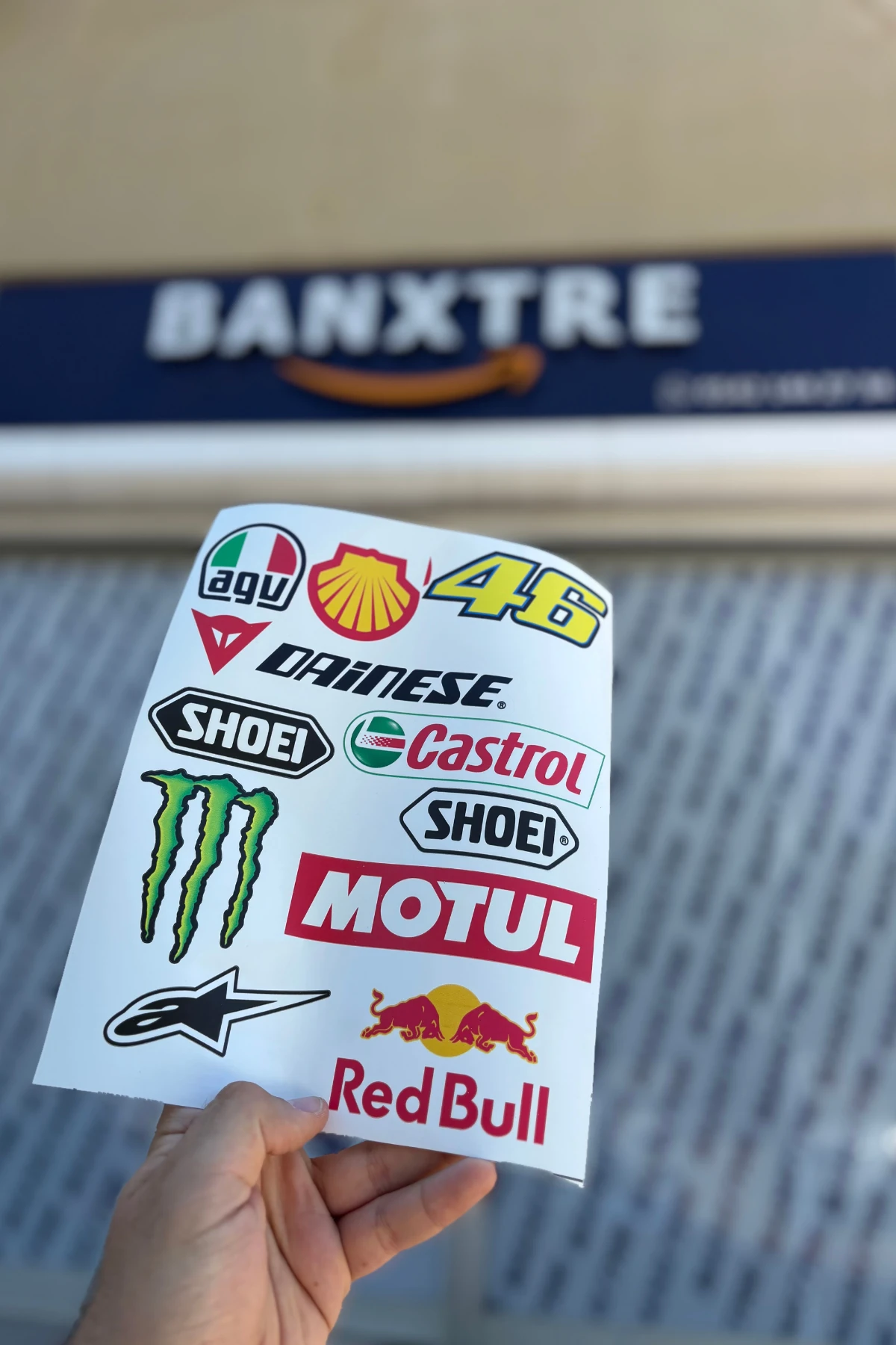 Motor ve Kask için Redbul Sponsor A4 Beyaz Sticker Pack (11 Parça)