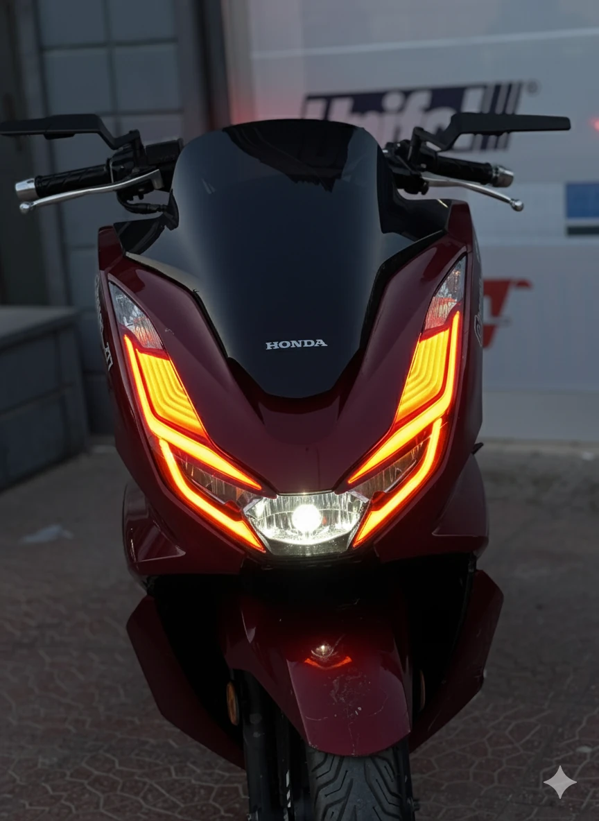 Honda PCX için Turuncu Renk Kalın Kesim Far Filmi Far Tasarım Sticker 