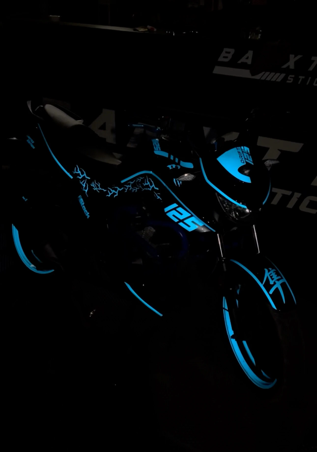 Mondial Drift-L için Reflektörlü Komple Mavi Sticker Seti