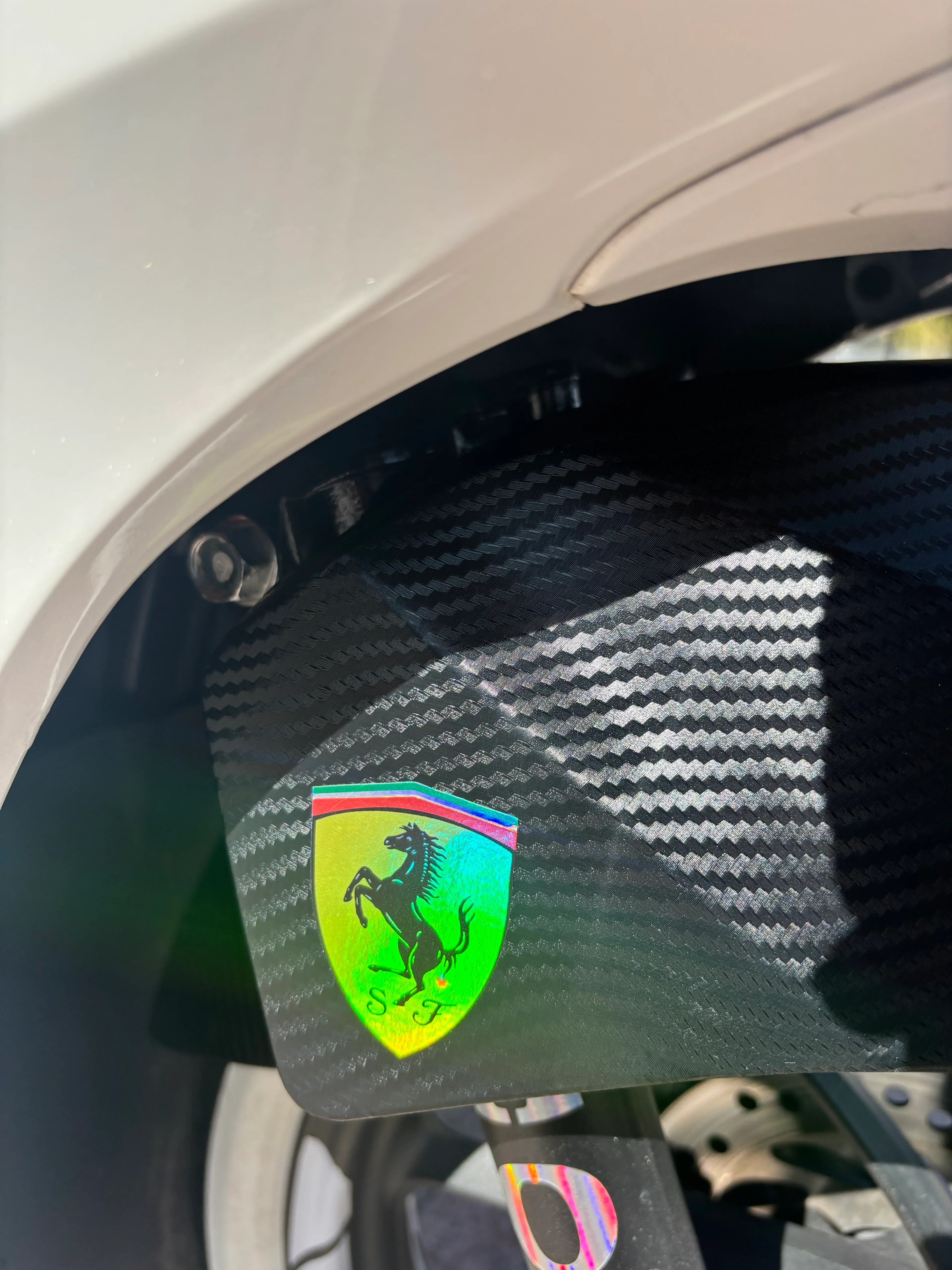 Motosiklet için Hologramlı Ferrari Sticker Etiket 