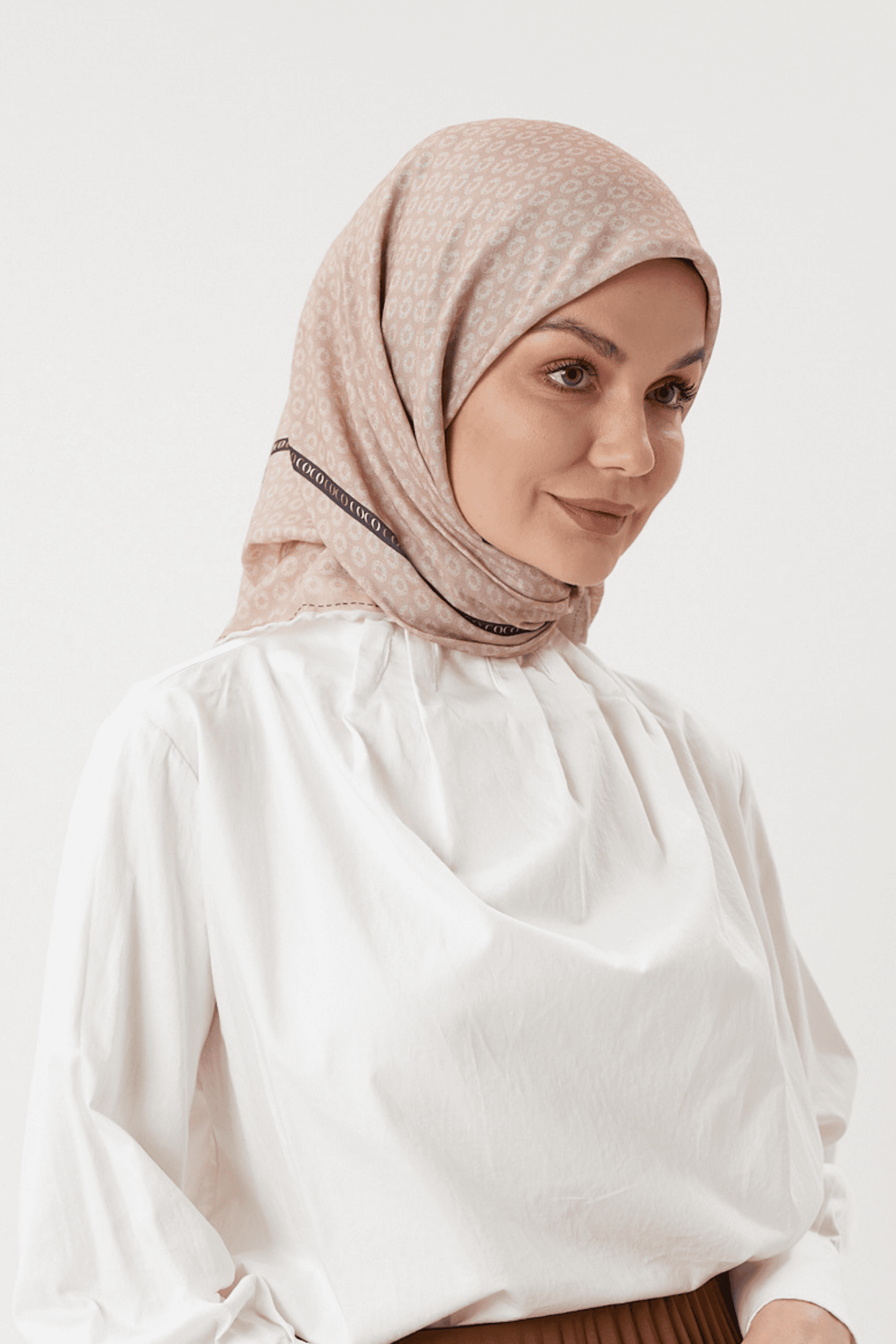 Bej Morocco Pamuk Eşarp	