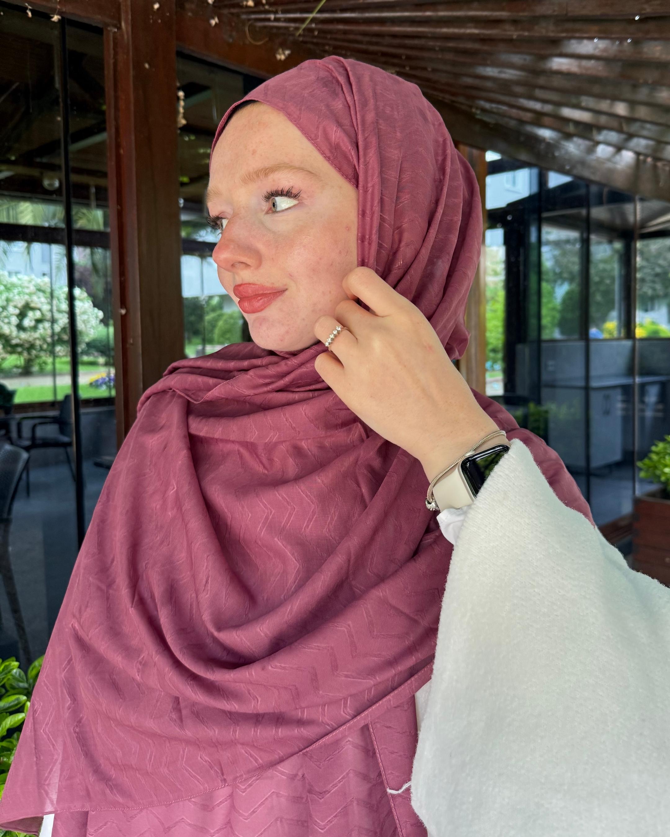 Soft Pembe Zikzak Bambu Jakar Şal