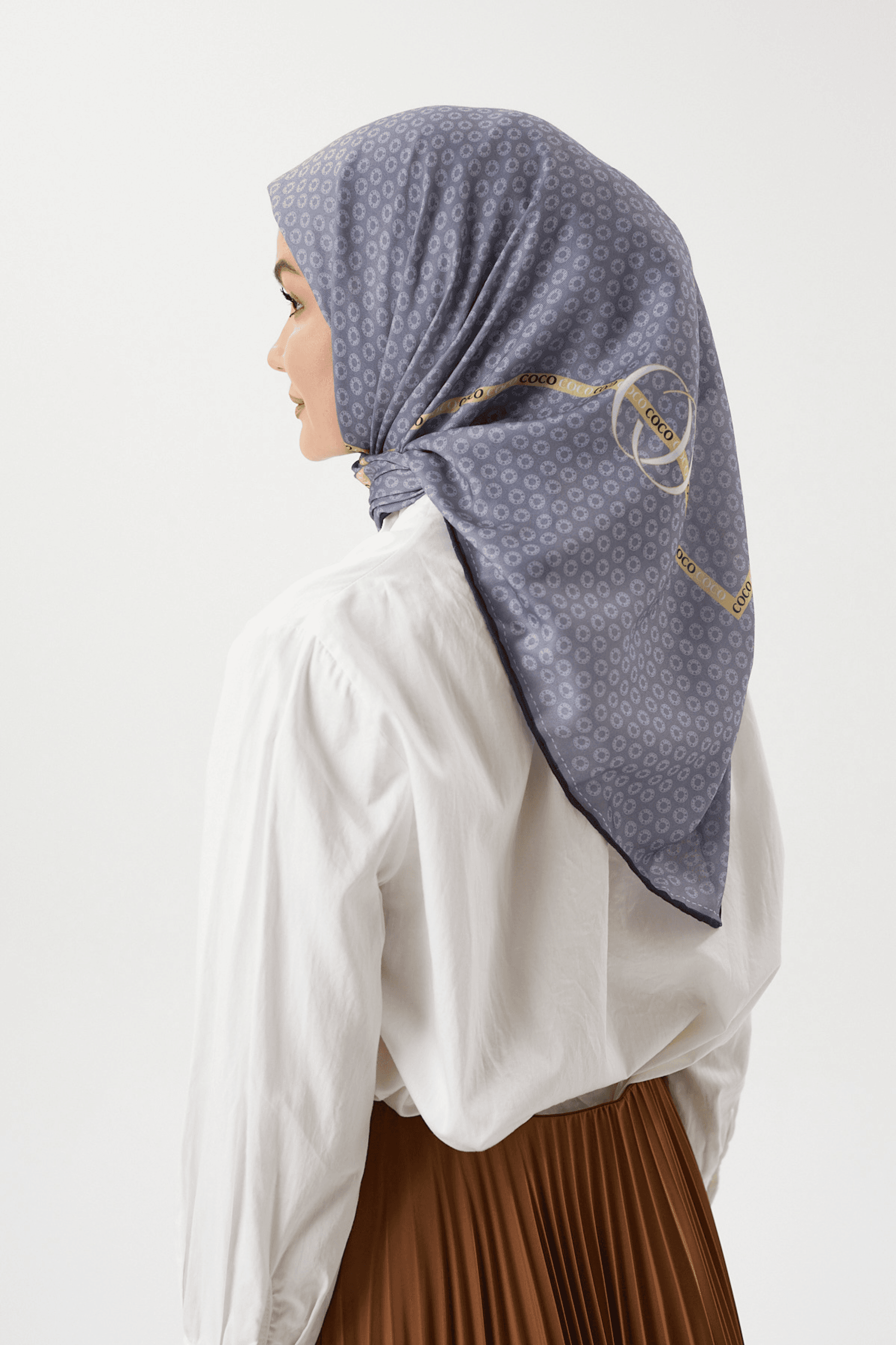 Gri Morocco Pamuk Eşarp	