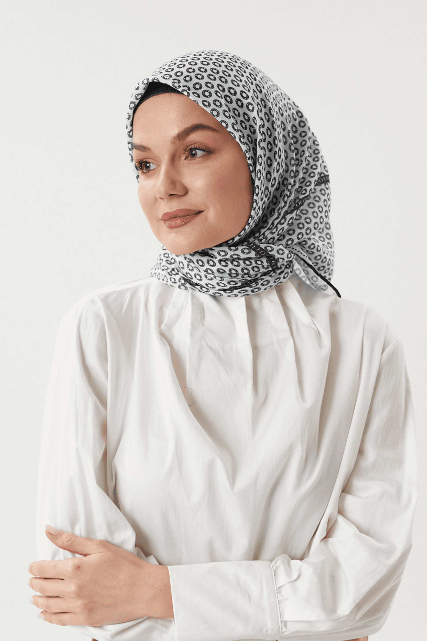 Beyaz Morocco Pamuk Eşarp	