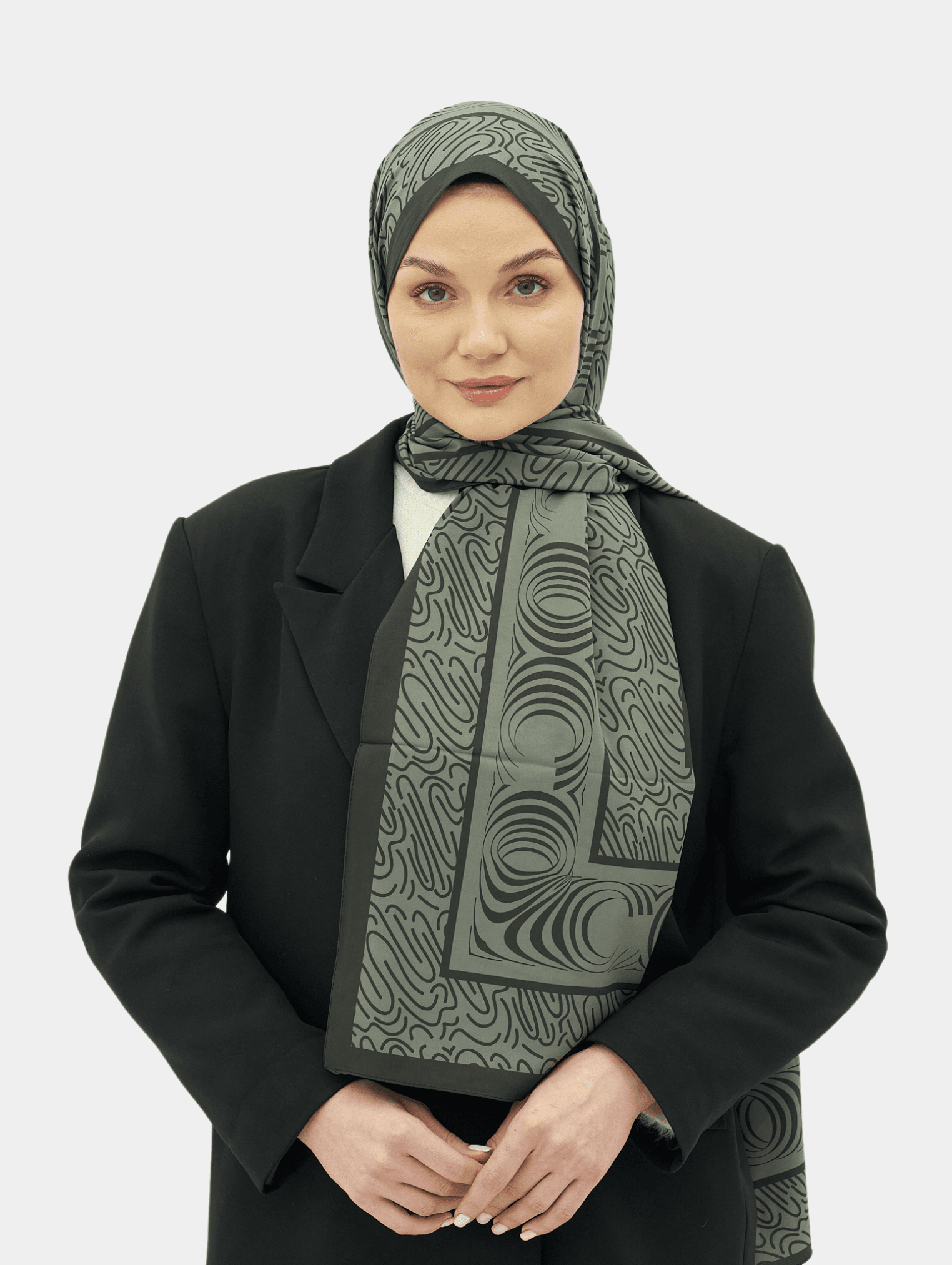 Füme Karma Desen Pamuk Vual Şal	
