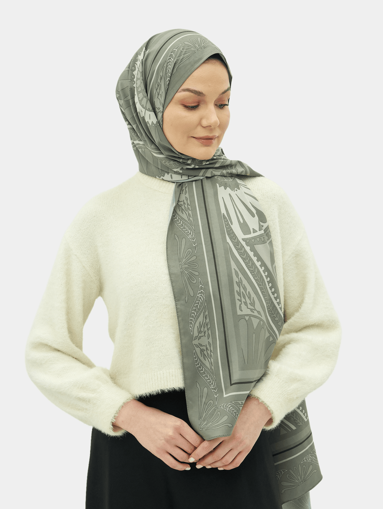 Füme Zümra Desen Pamuk Vual Şal	