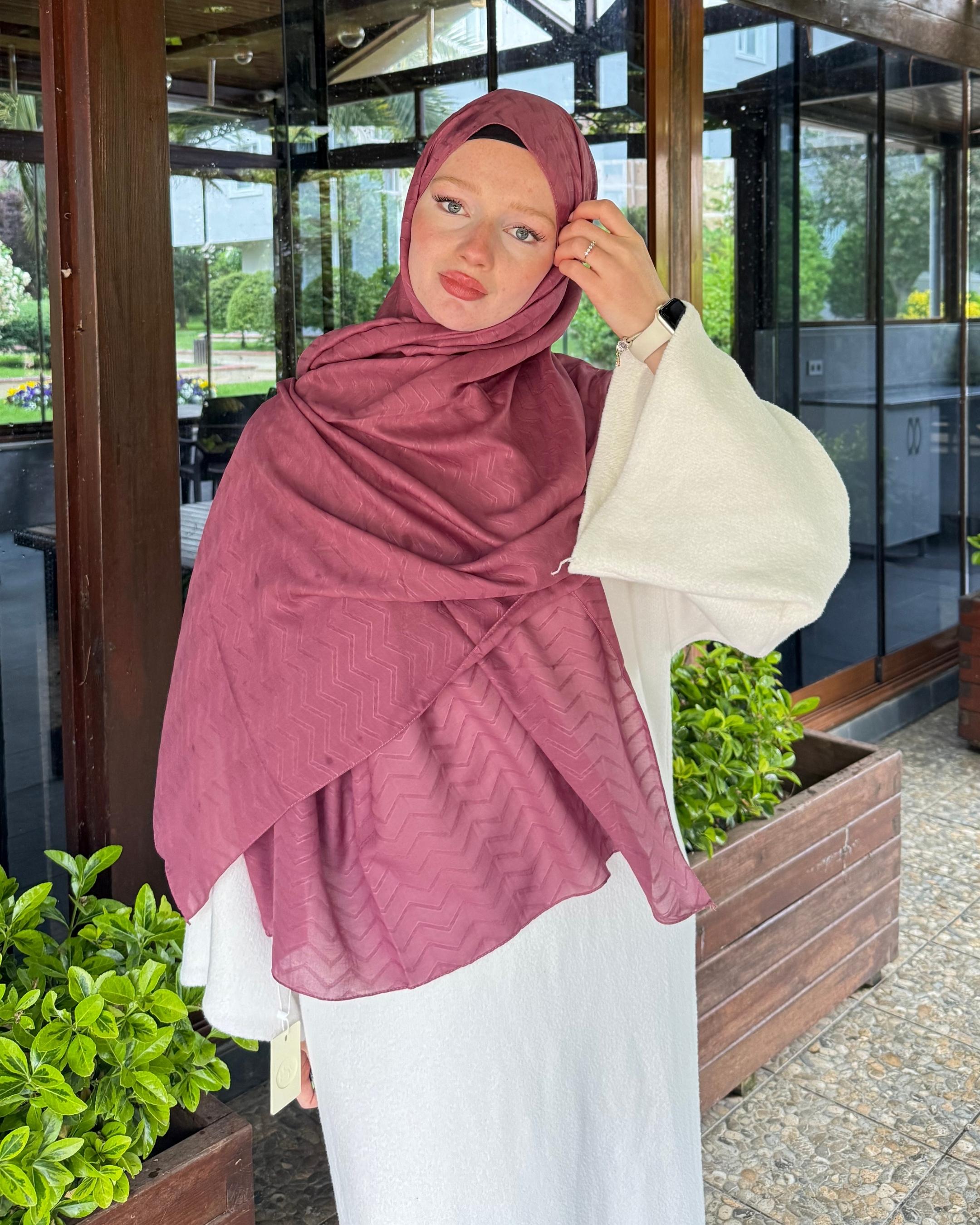Soft Pembe Zikzak Bambu Jakar Şal
