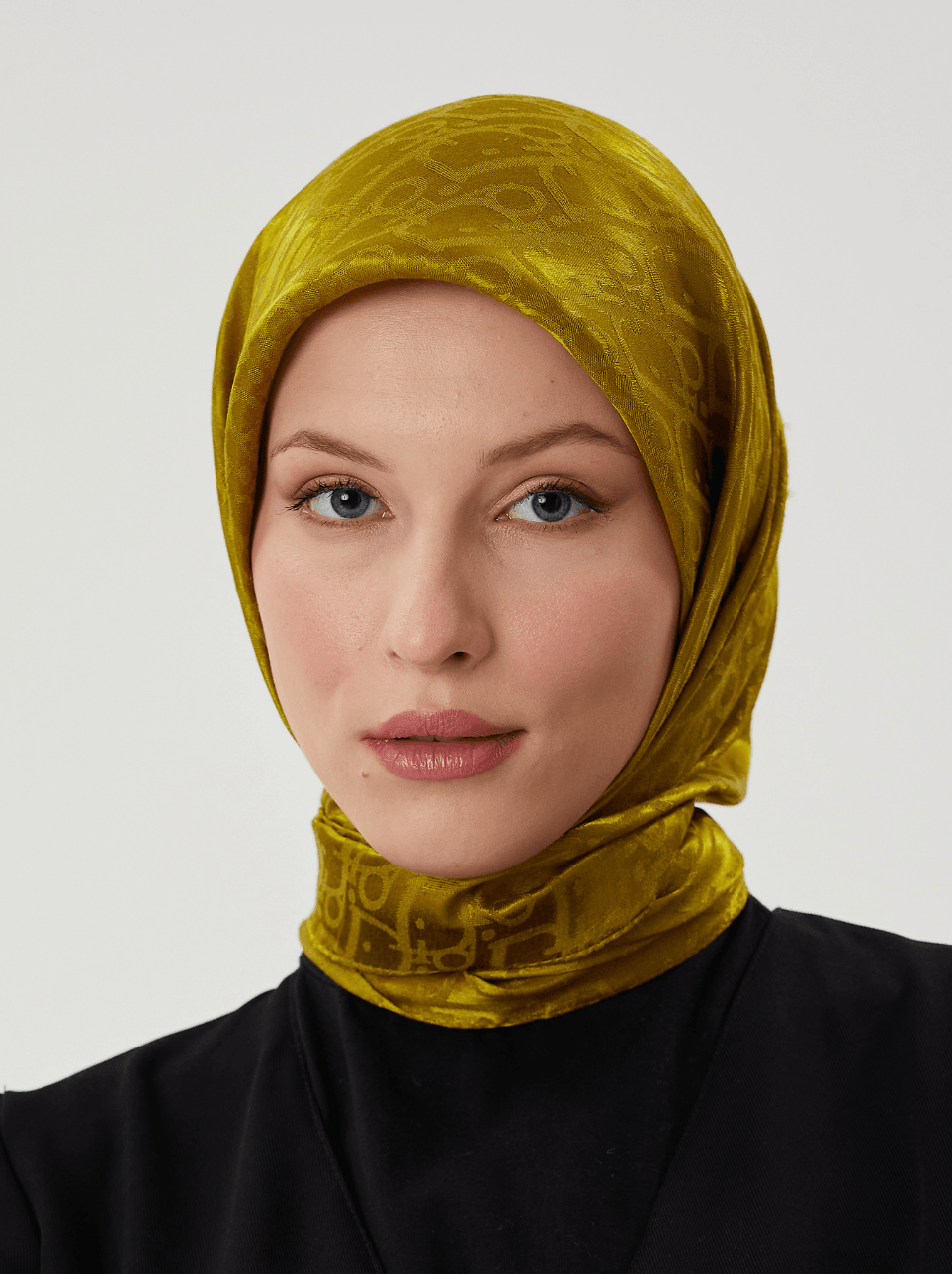 Olive D Desen Parlak Jakar Eşarp