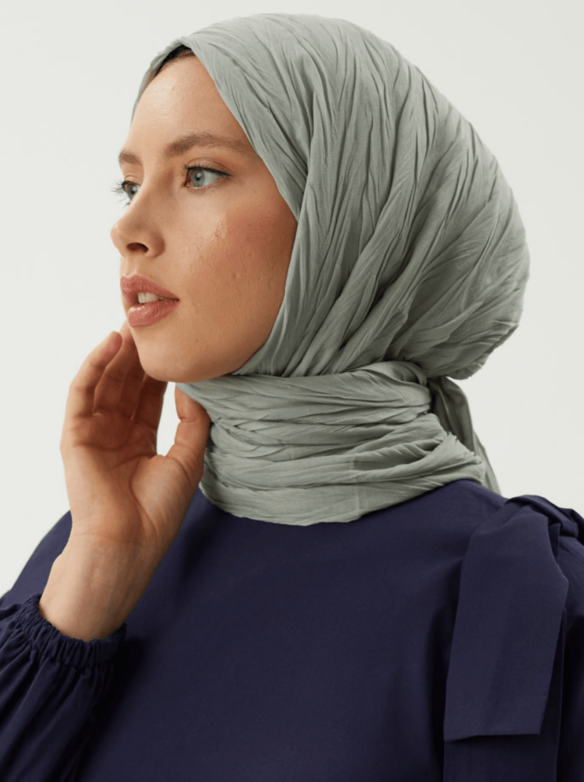 Pastel Yeşili Piliseli Bambu Şal