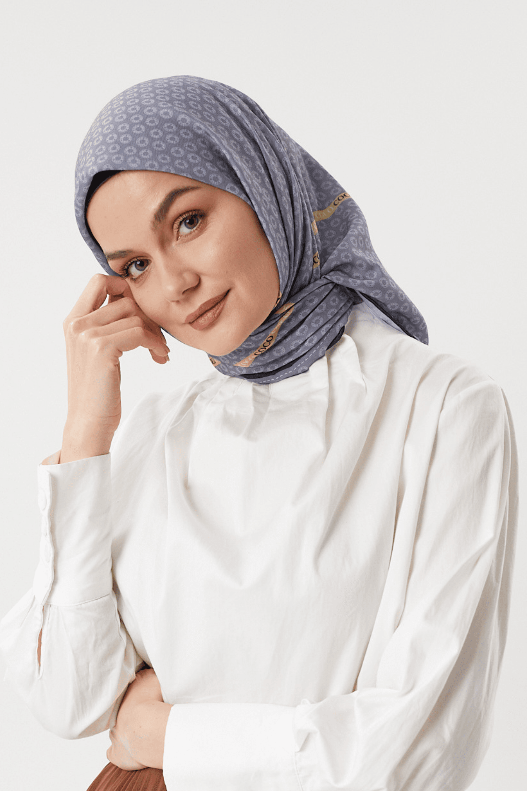 Gri Morocco Pamuk Eşarp	
