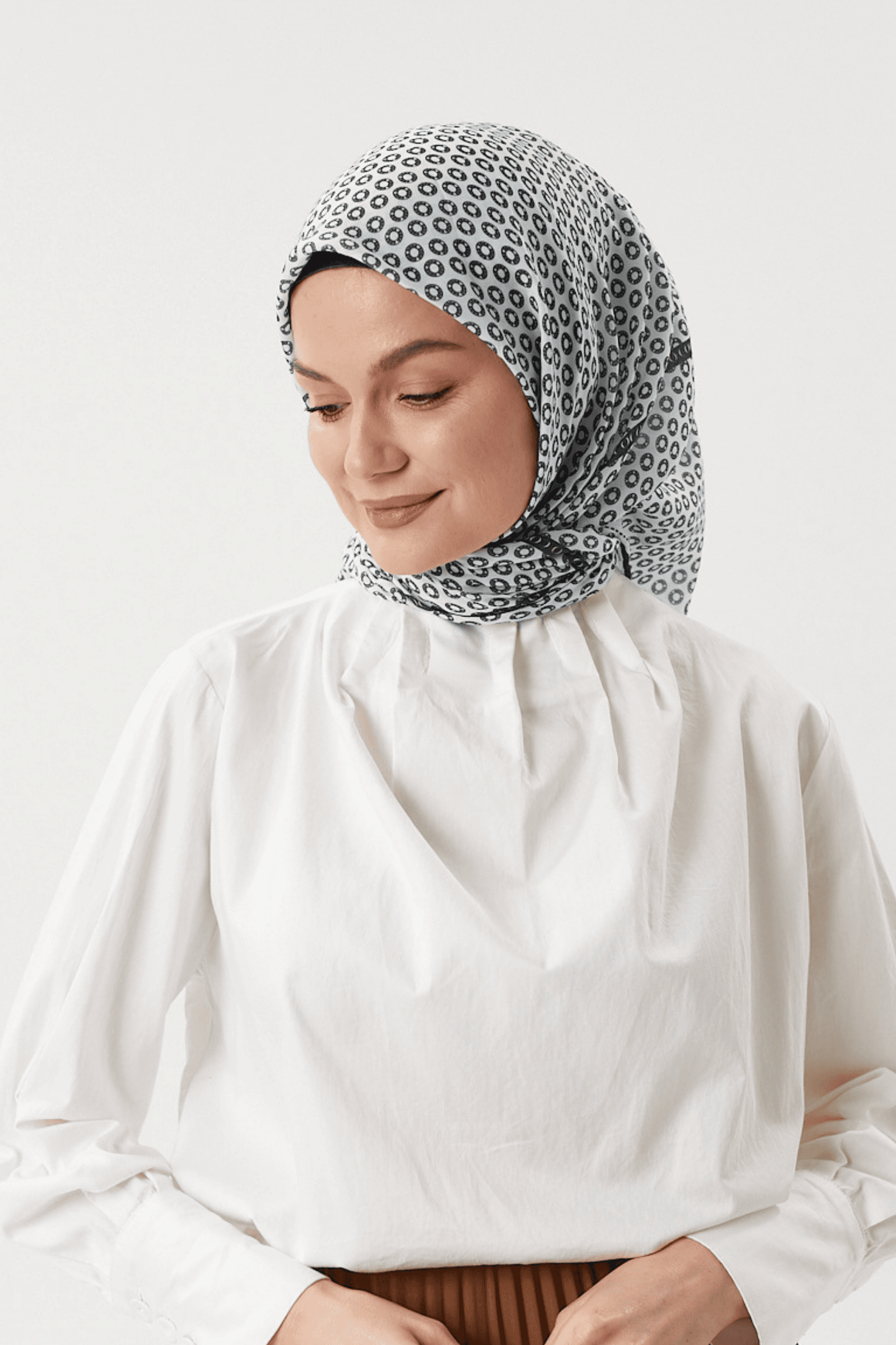 Beyaz Morocco Pamuk Eşarp	